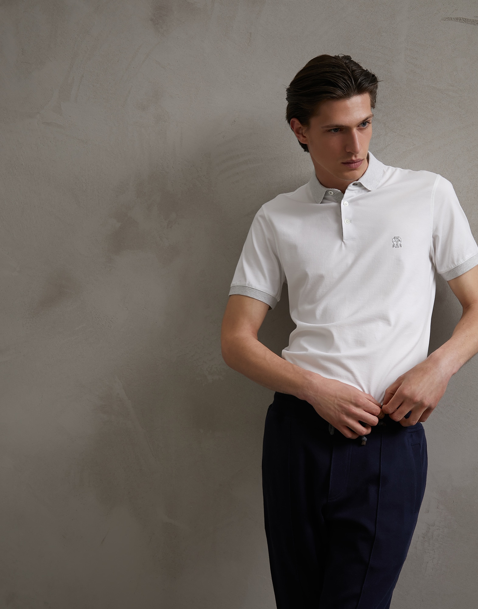 Polo White Man 0 - Brunello Cucinelli