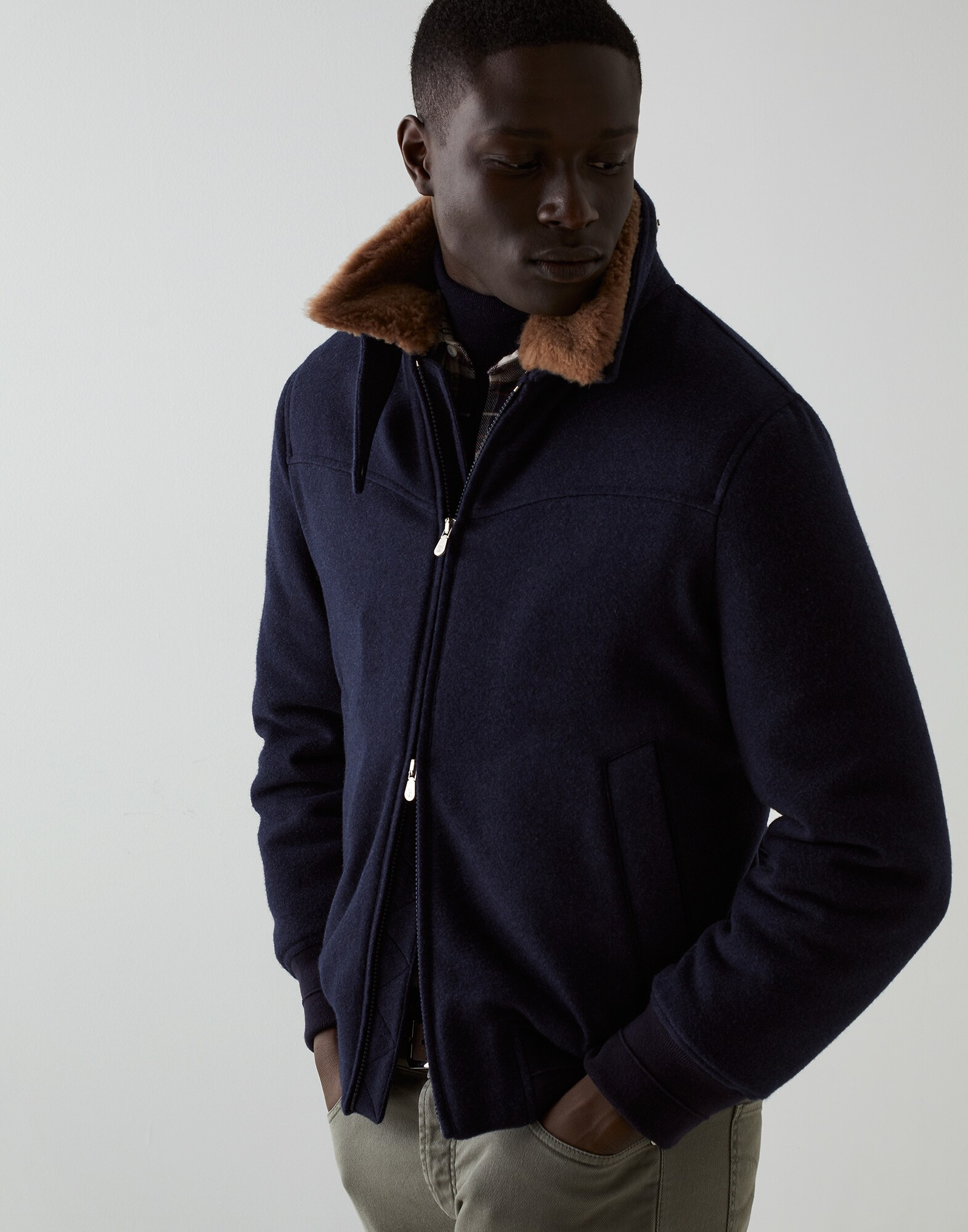 Blouson aviateur Cobalt Homme - Brunello Cucinelli