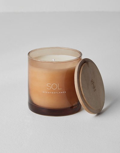 Scented candle with Sol fragrance Light Brown Lifestyle -
                        Brunello Cucinelli
                    