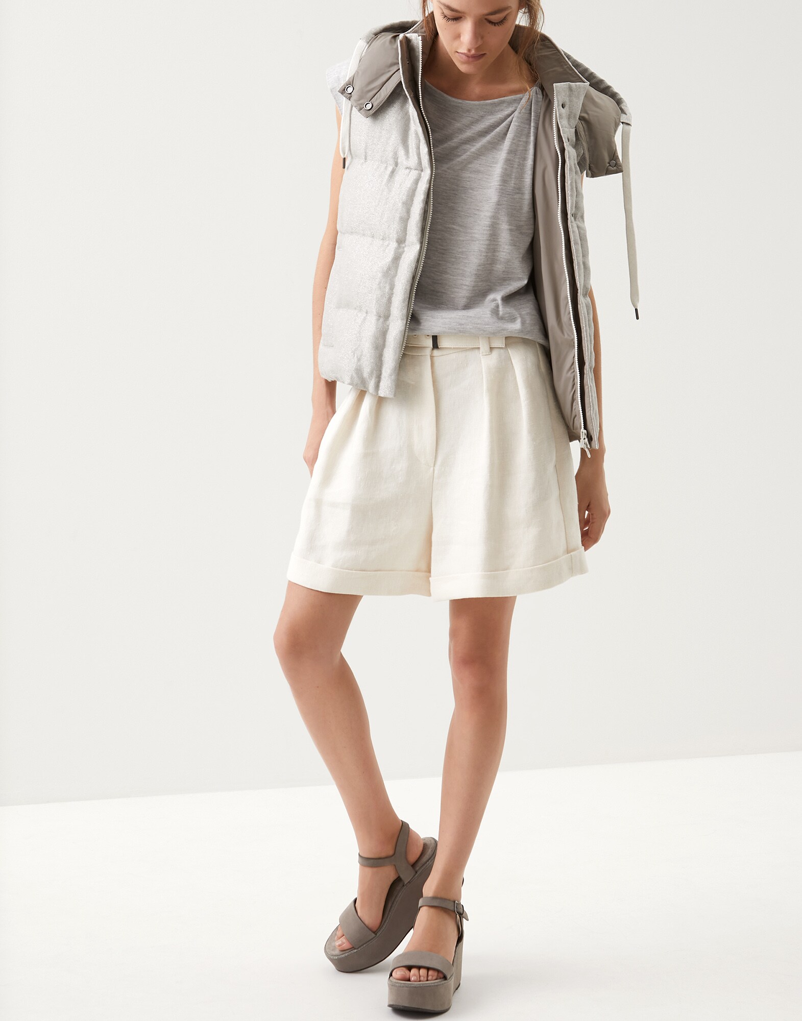 Platform sandals Taupe Woman - Brunello Cucinelli