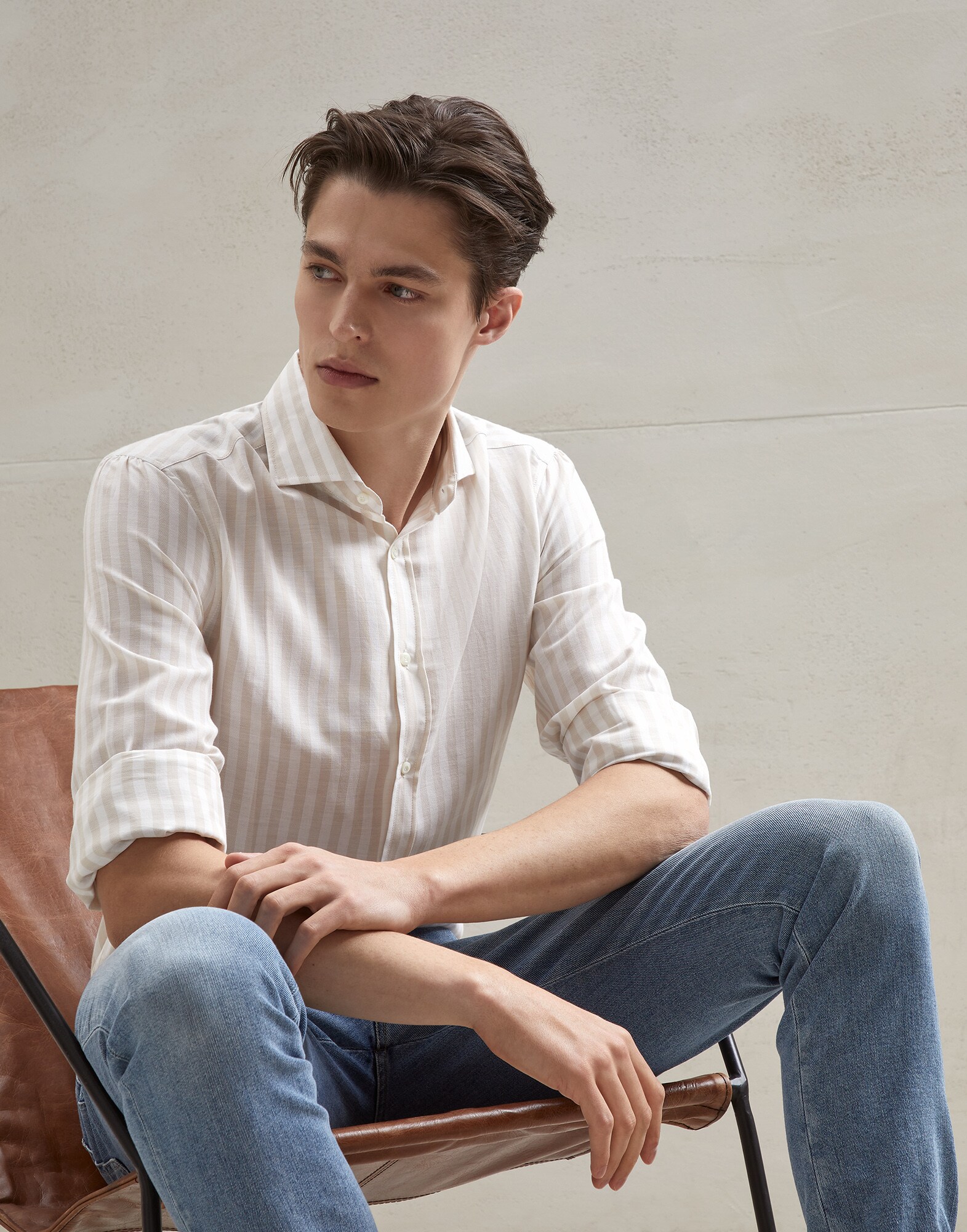 Twill shirt Sand Man - Brunello Cucinelli