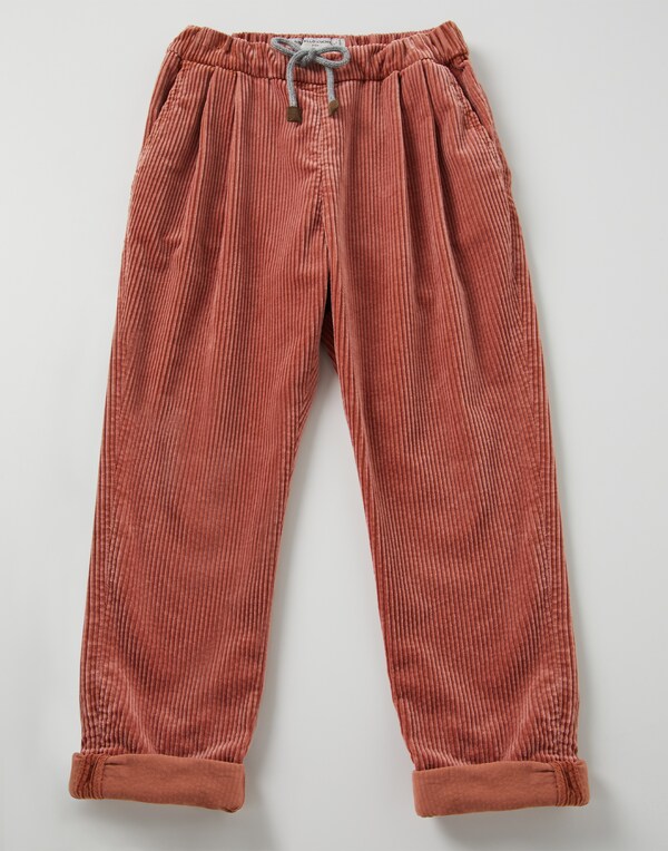 Pantalón con pinzas dobles Naranja Niño - Brunello Cucinelli 