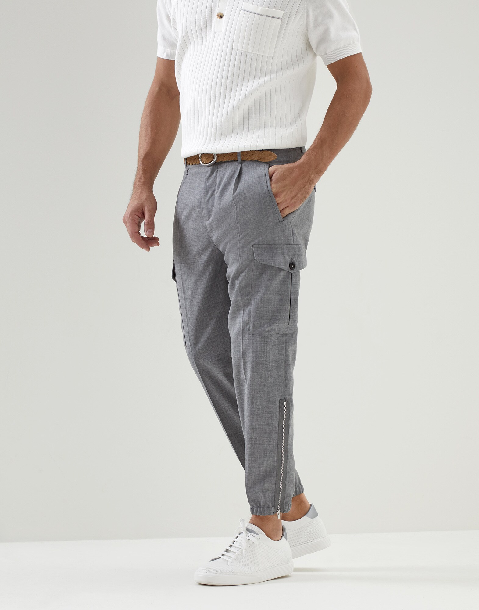 Pantalon à pinces Gris Moyen Homme - Brunello Cucinelli