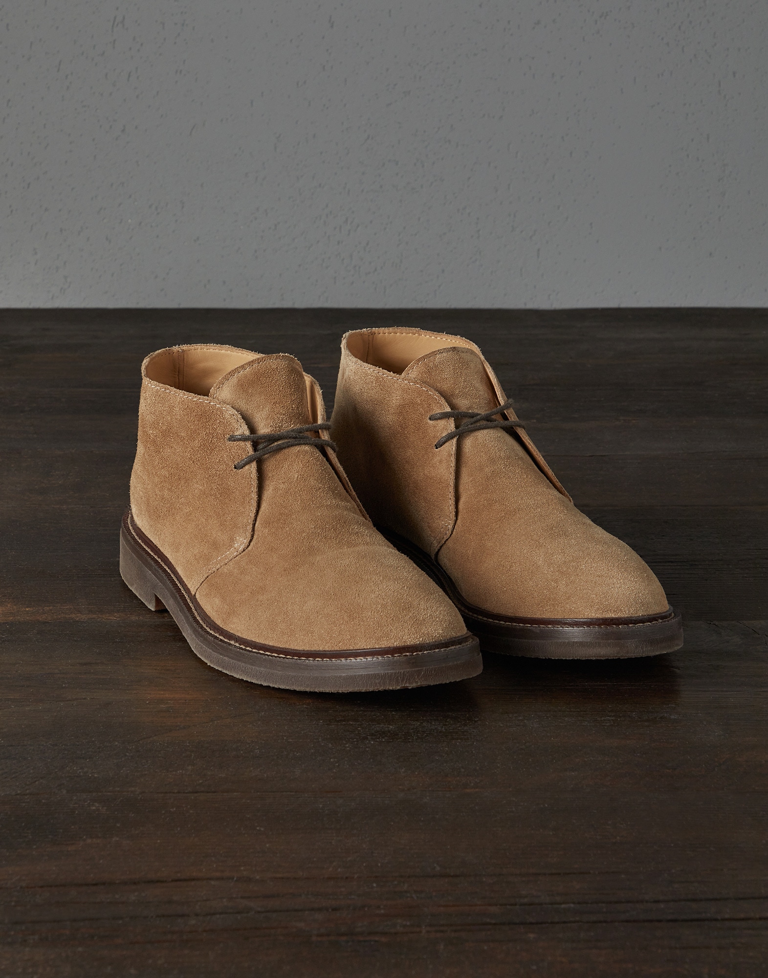 Brunello Cucinelli Suede Lace-up Shoes in Brown for Men Mens Shoes Boots Chukka boots and desert boots 