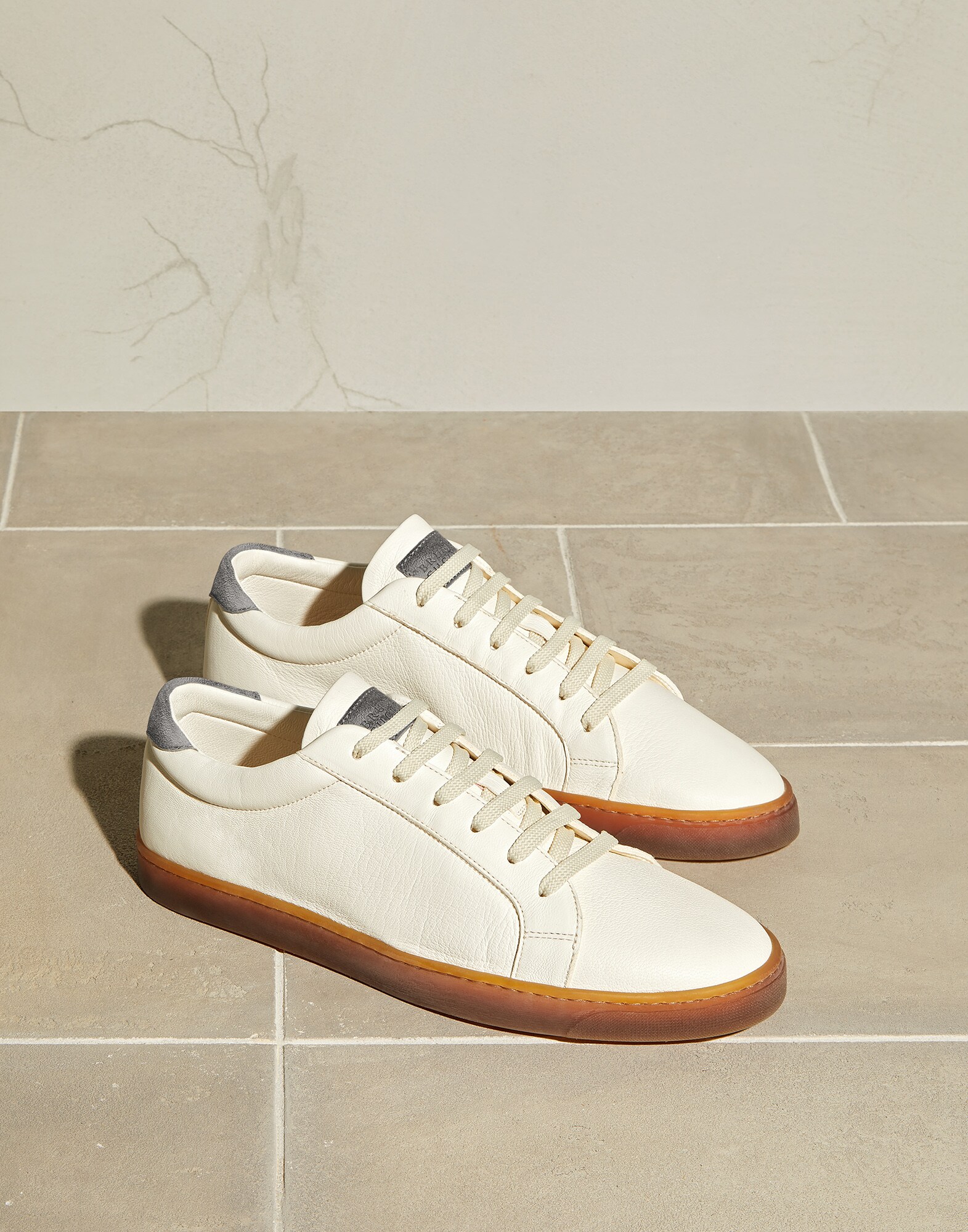 Leather sneakers White Man - Brunello Cucinelli