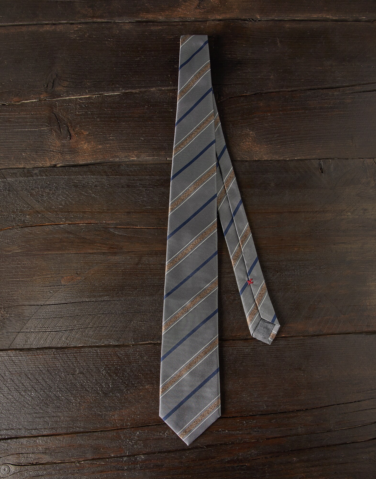 Krawatte aus Seide mit Struktur-Streifen