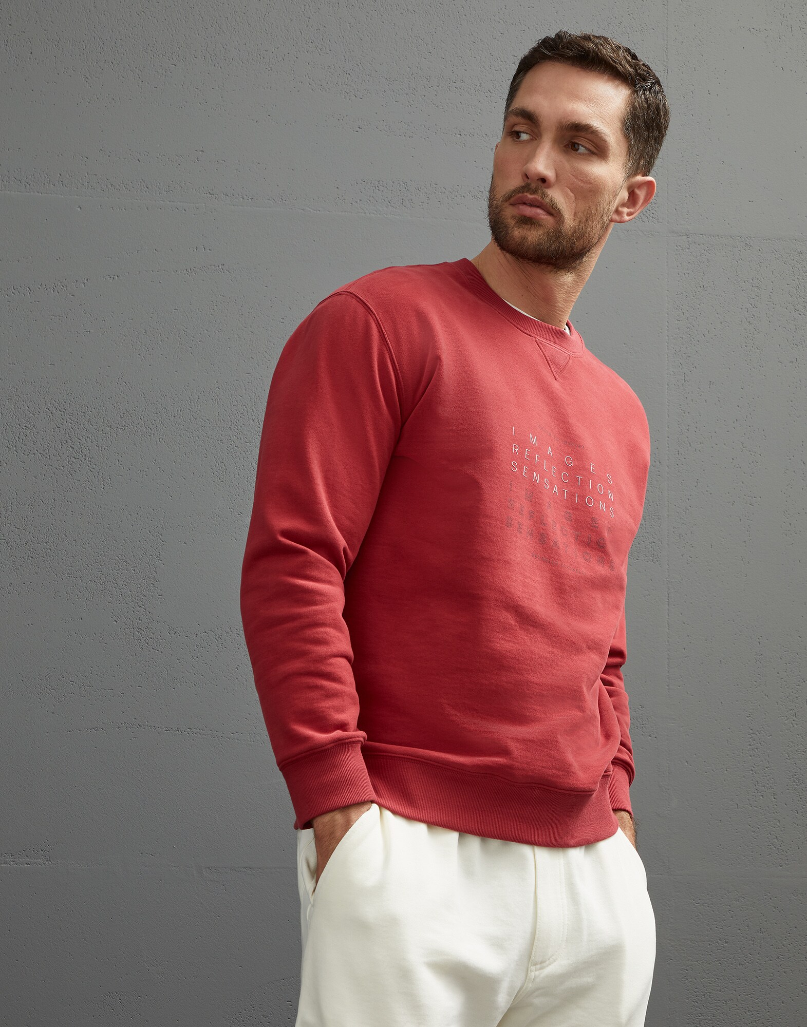 Oberteil aus Sweatstoff Tomate Herren - Brunello Cucinelli