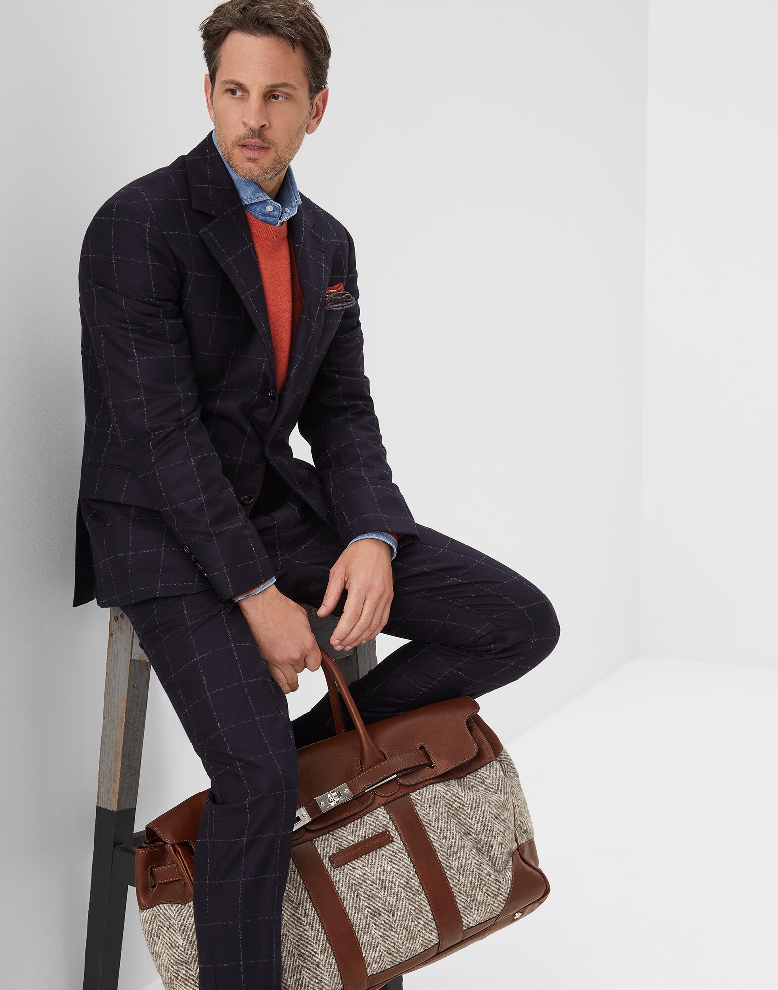 Travel Bag Brown Man 4 - Brunello Cucinelli