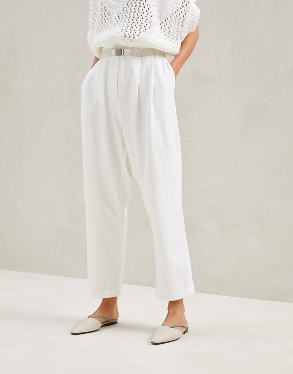 Pantalón de felpa ligera Blanco Mujer - Brunello Cucinelli 