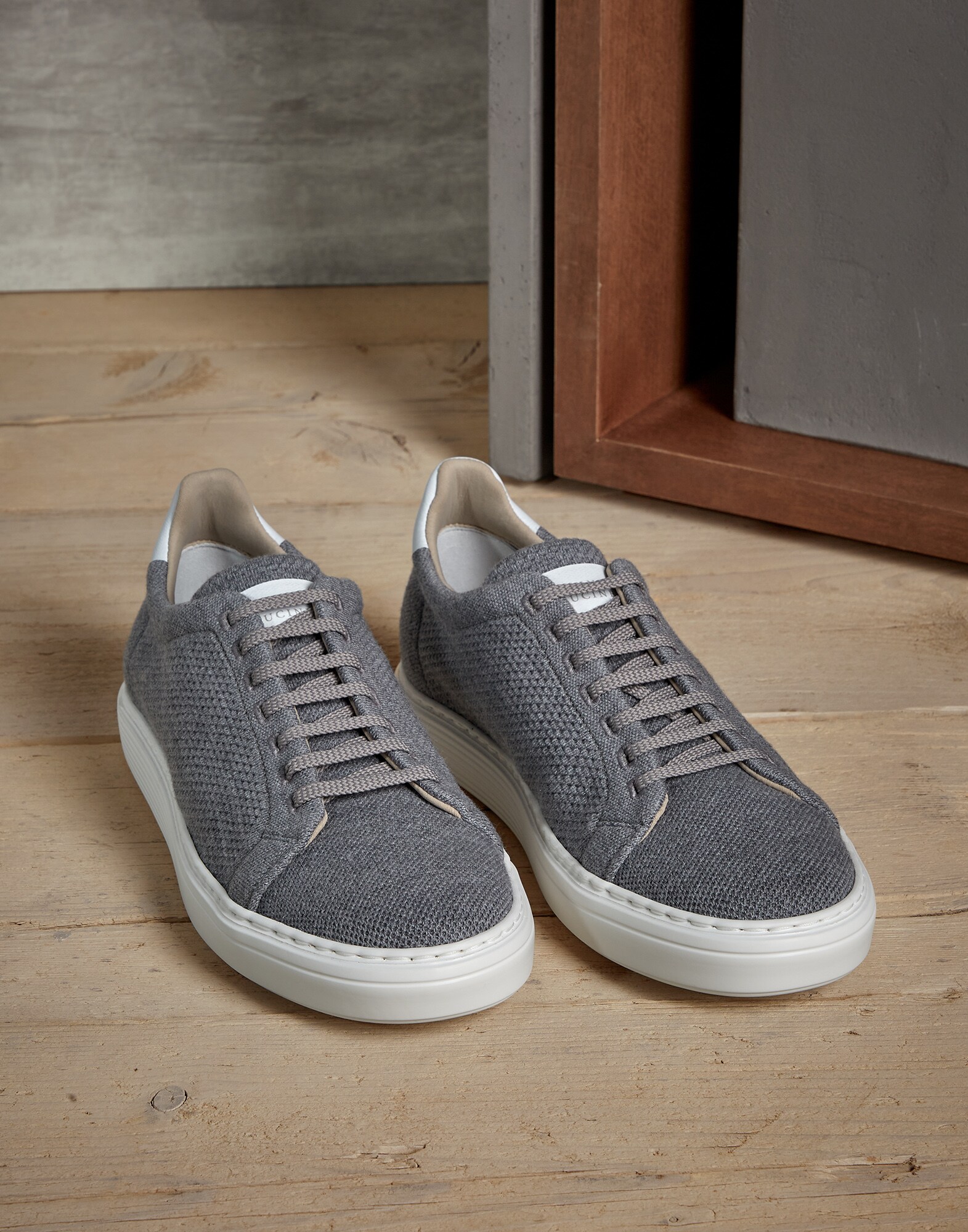 Knit sneakers Medium Grey Man - Brunello Cucinelli