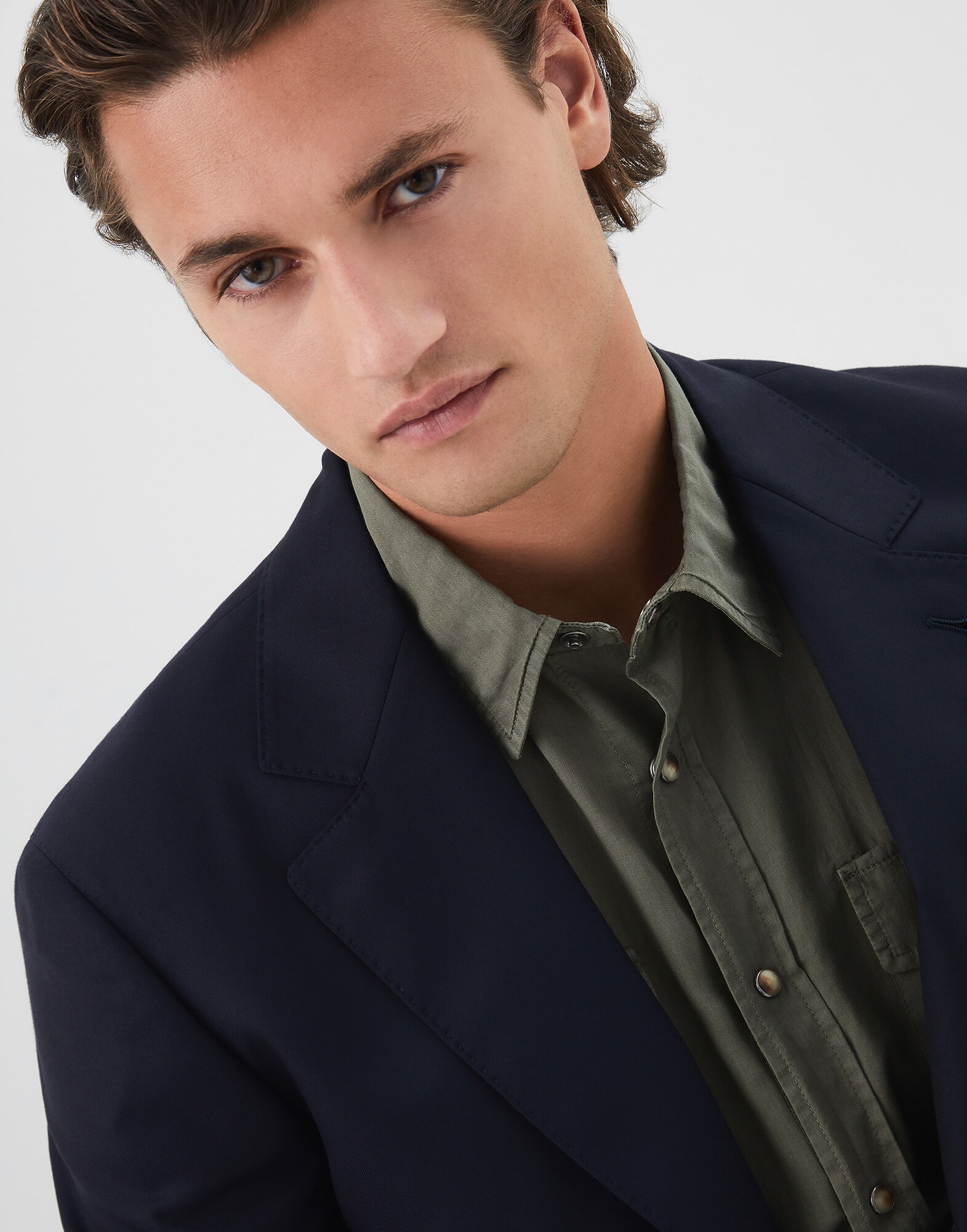 Single Breasted Blazer Navy Blue Man 2 - Brunello Cucinelli