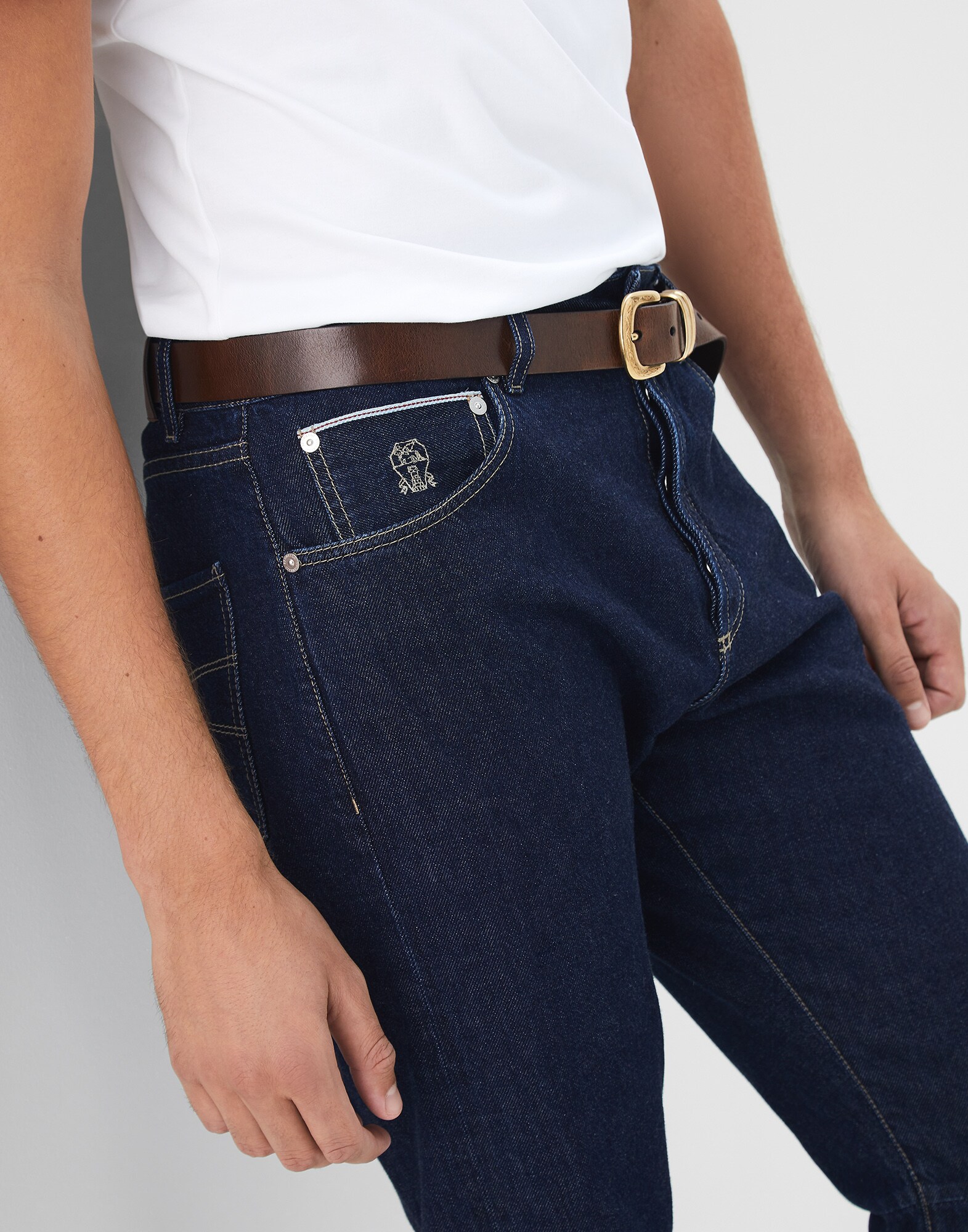 Denim Trousers Dark Denim Man 2 - Brunello Cucinelli