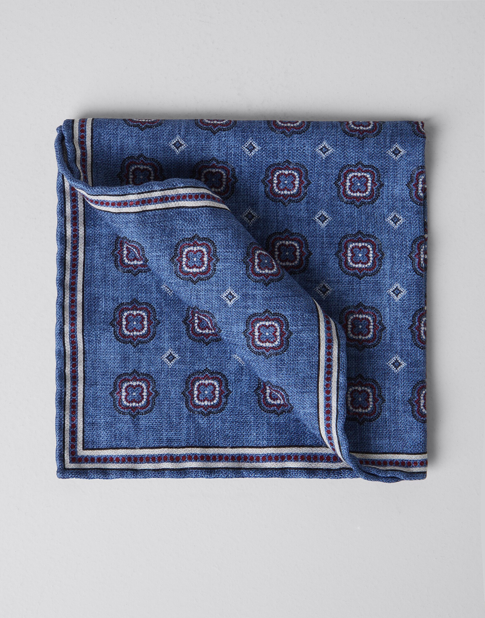Double face silk pocket square