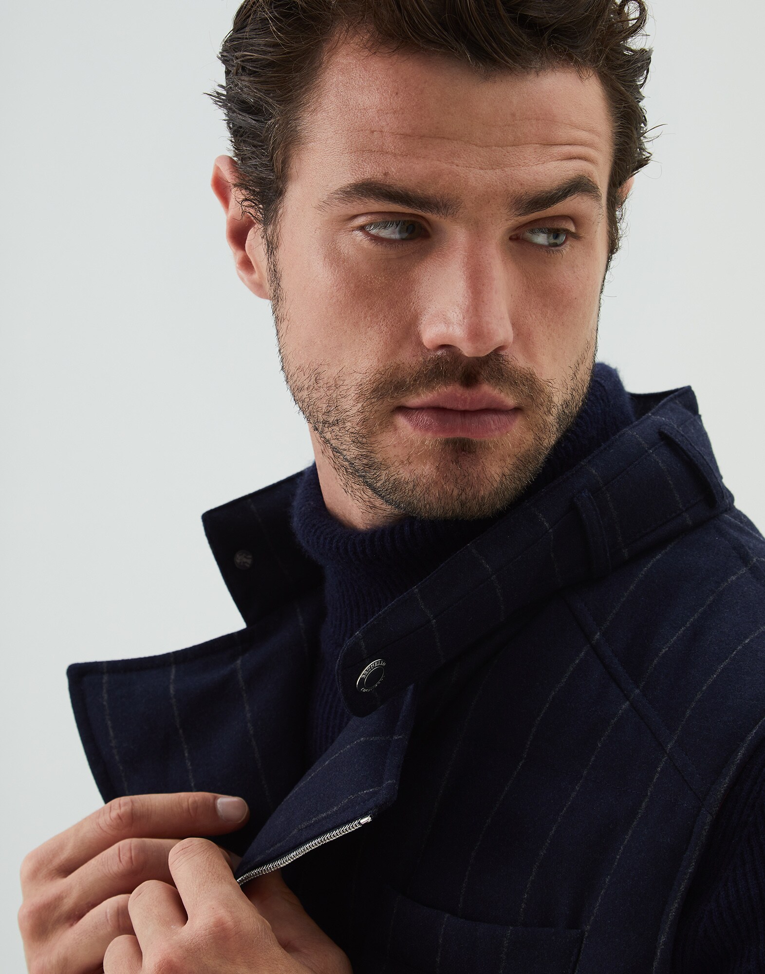 Down Sleeveless Jacket Navy Blue Man 2 - Brunello Cucinelli
