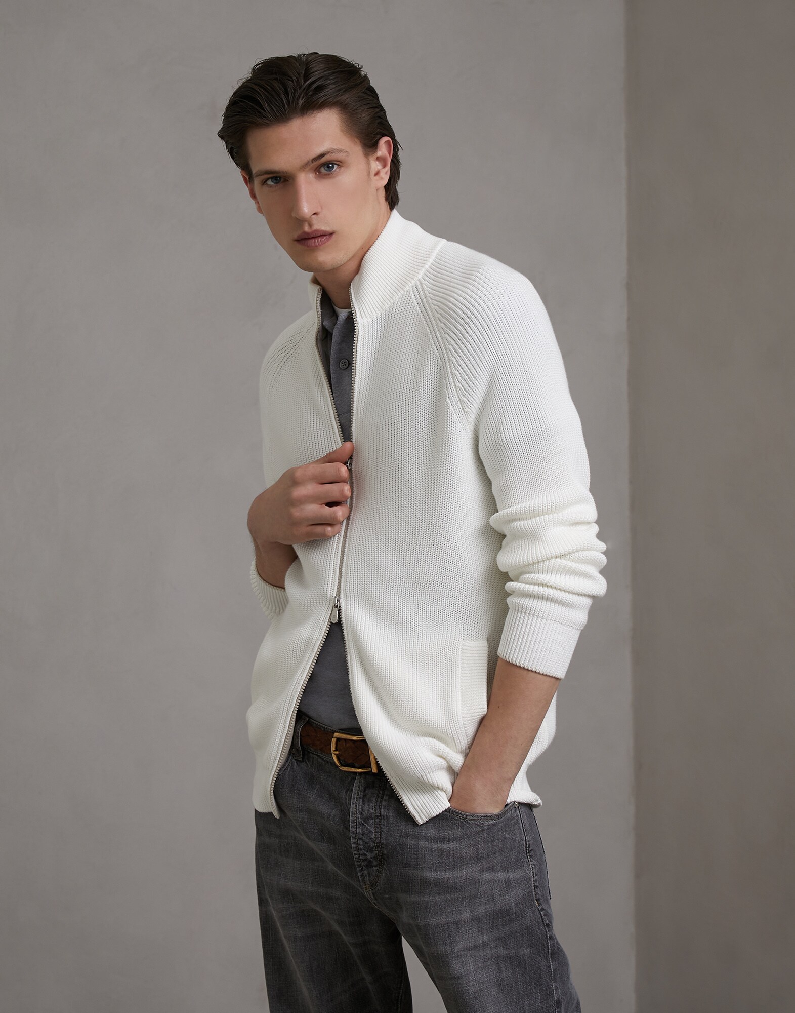Zip-front Cardigan - Front