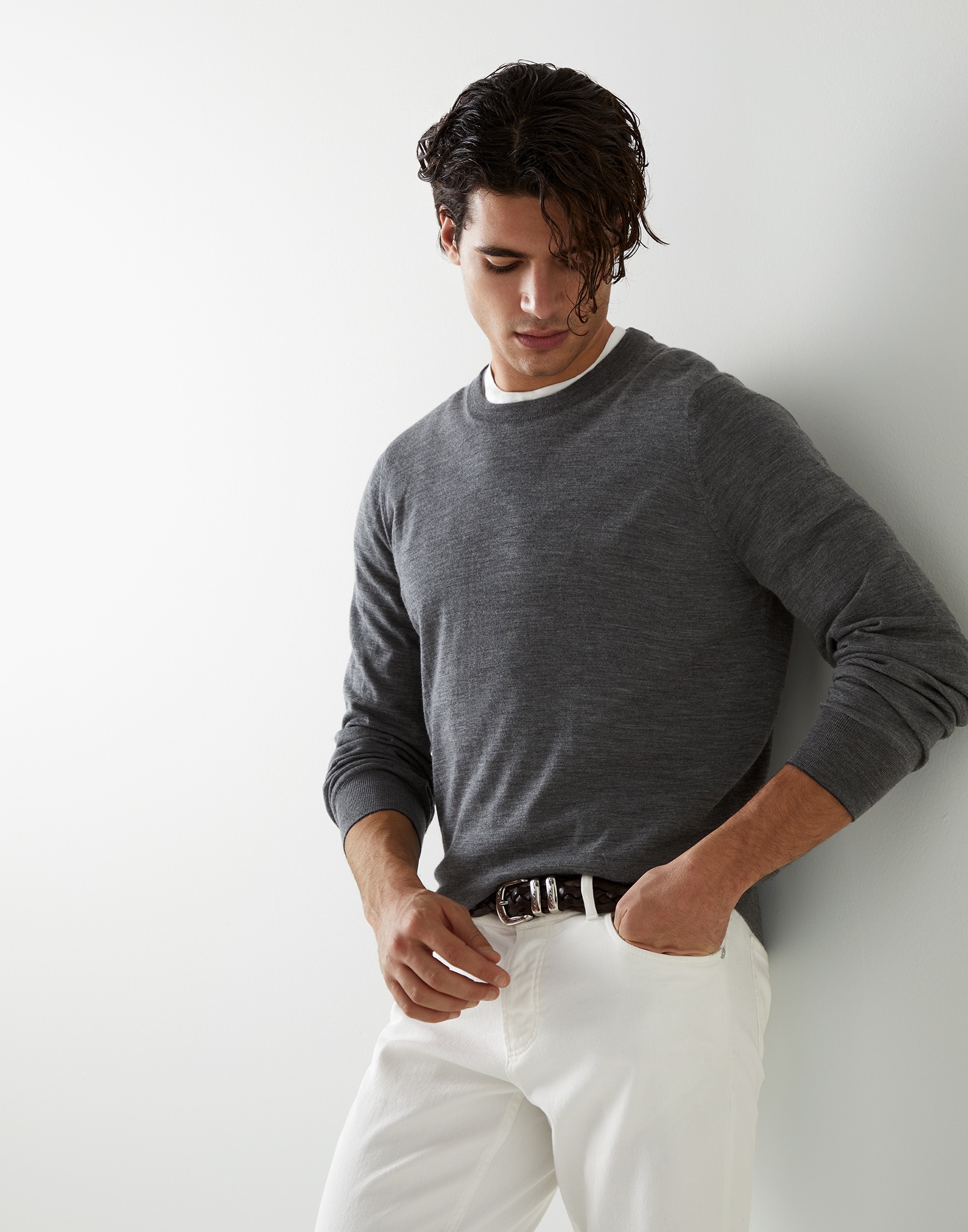 Wool and cashmere sweater (221M2400100CH10109) for Man | Brunello 