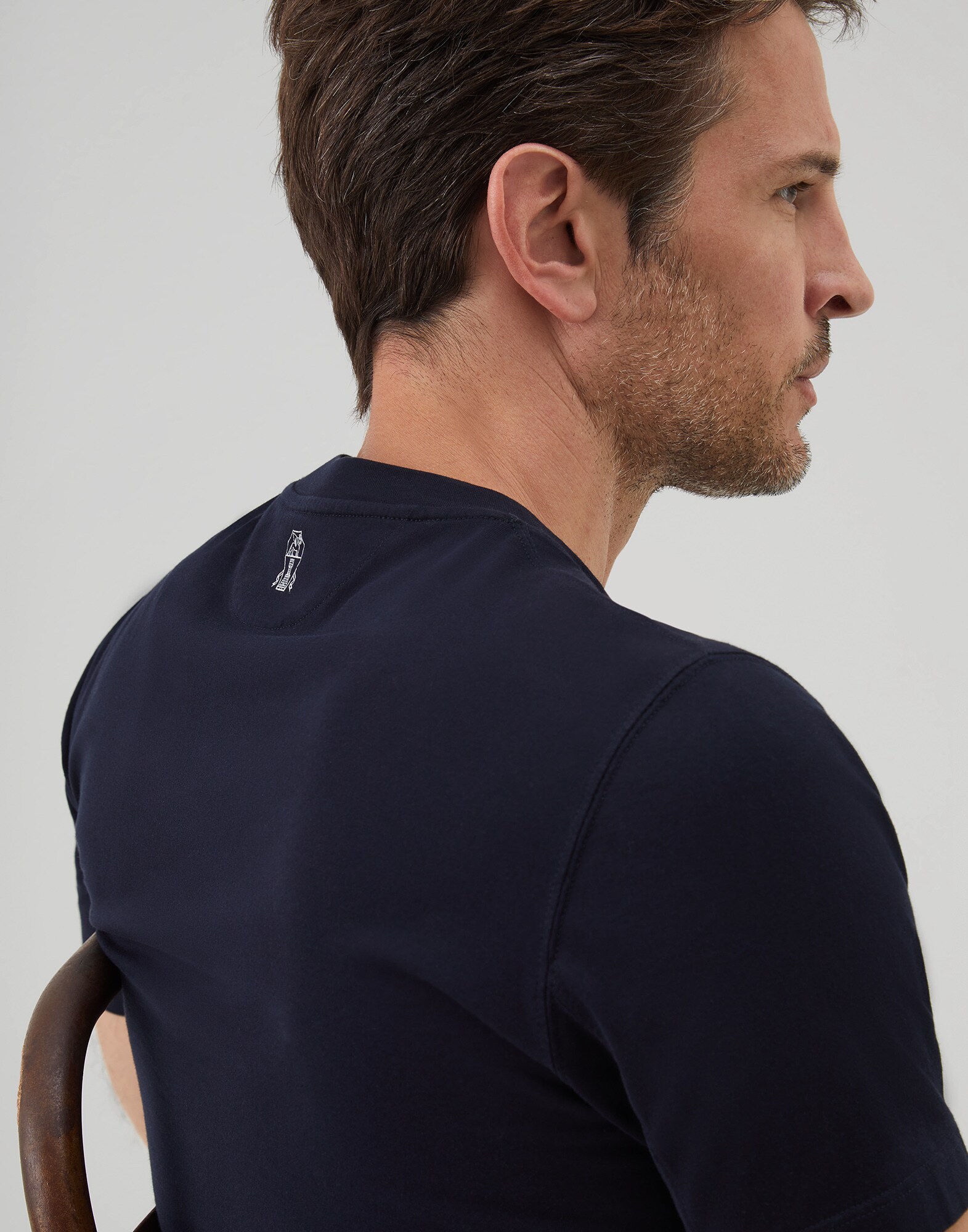 Kurzärmliges T-Shirt Navy-Blau Herren 3 - Brunello Cucinelli