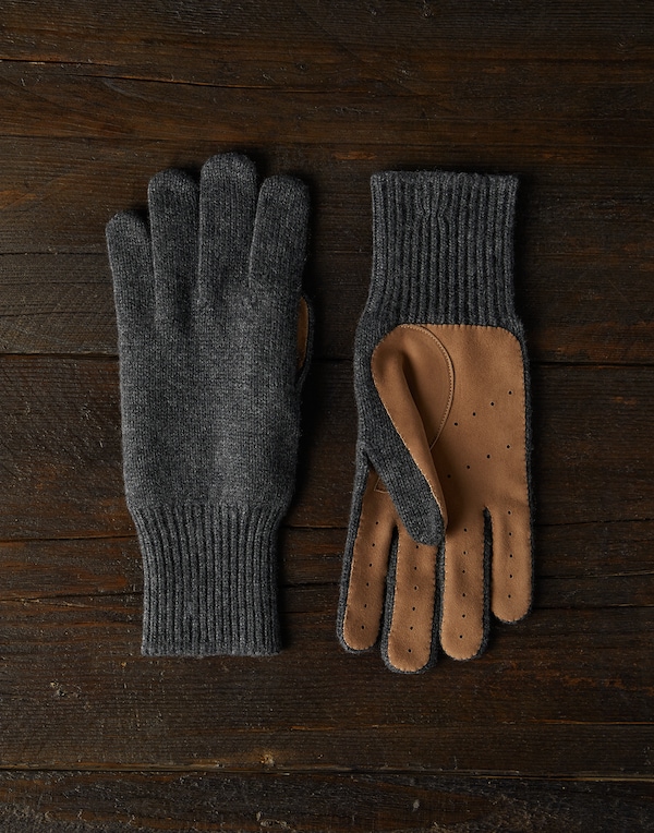 Handschuhe aus Kaschmir Braunkohle Herren - Brunello Cucinelli 