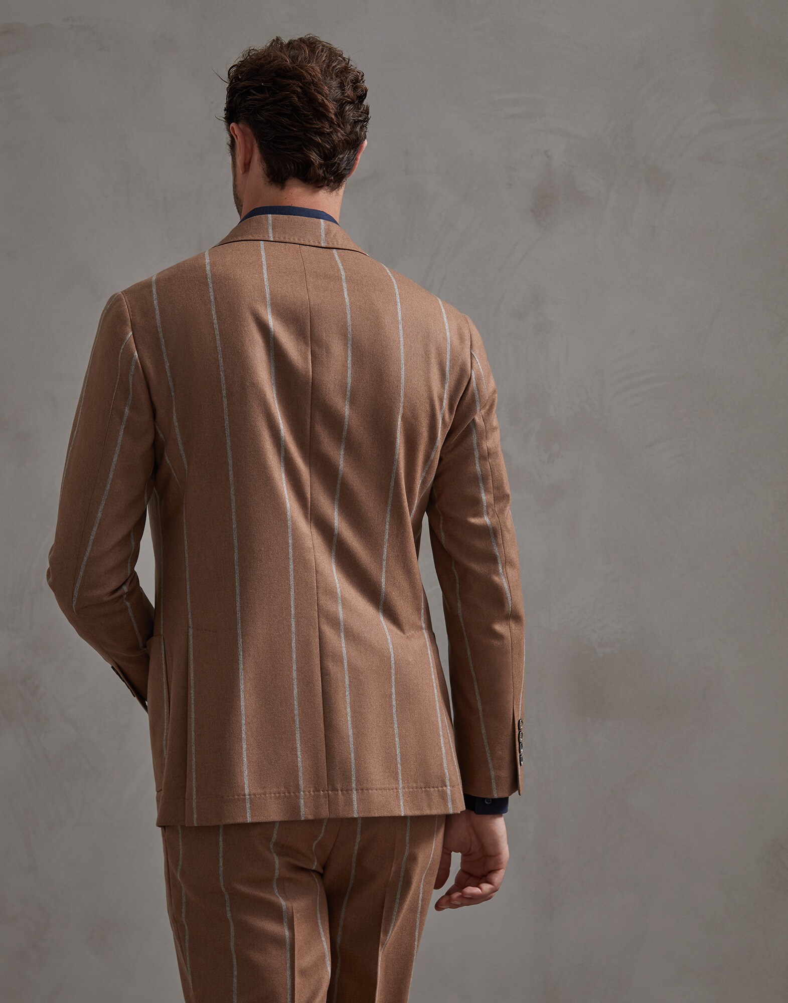 One-and-a-Half-Breasted Blazer Crumble Man 1 - Brunello Cucinelli