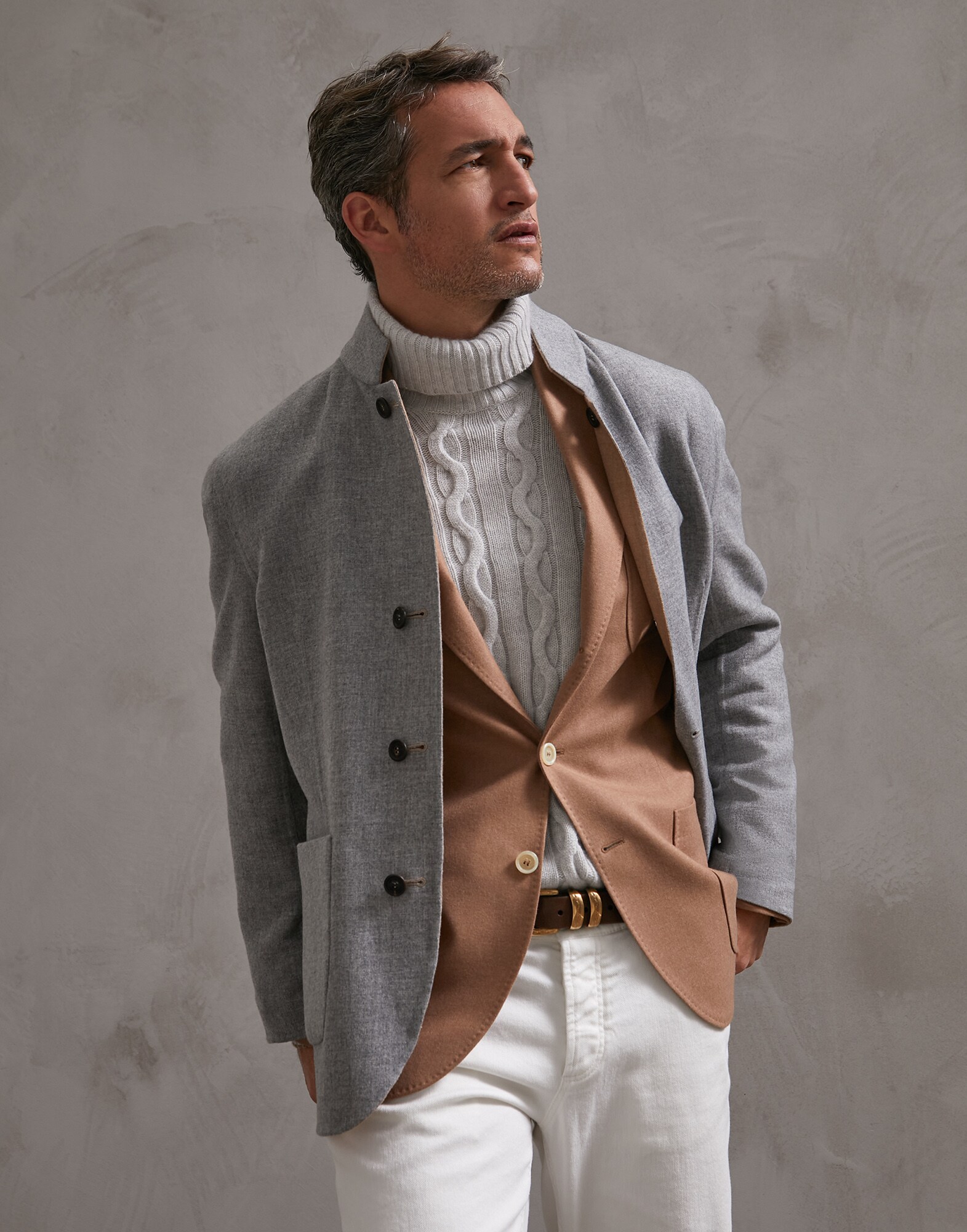 Jacket-style Outerwear Grey Man 0 - Brunello Cucinelli