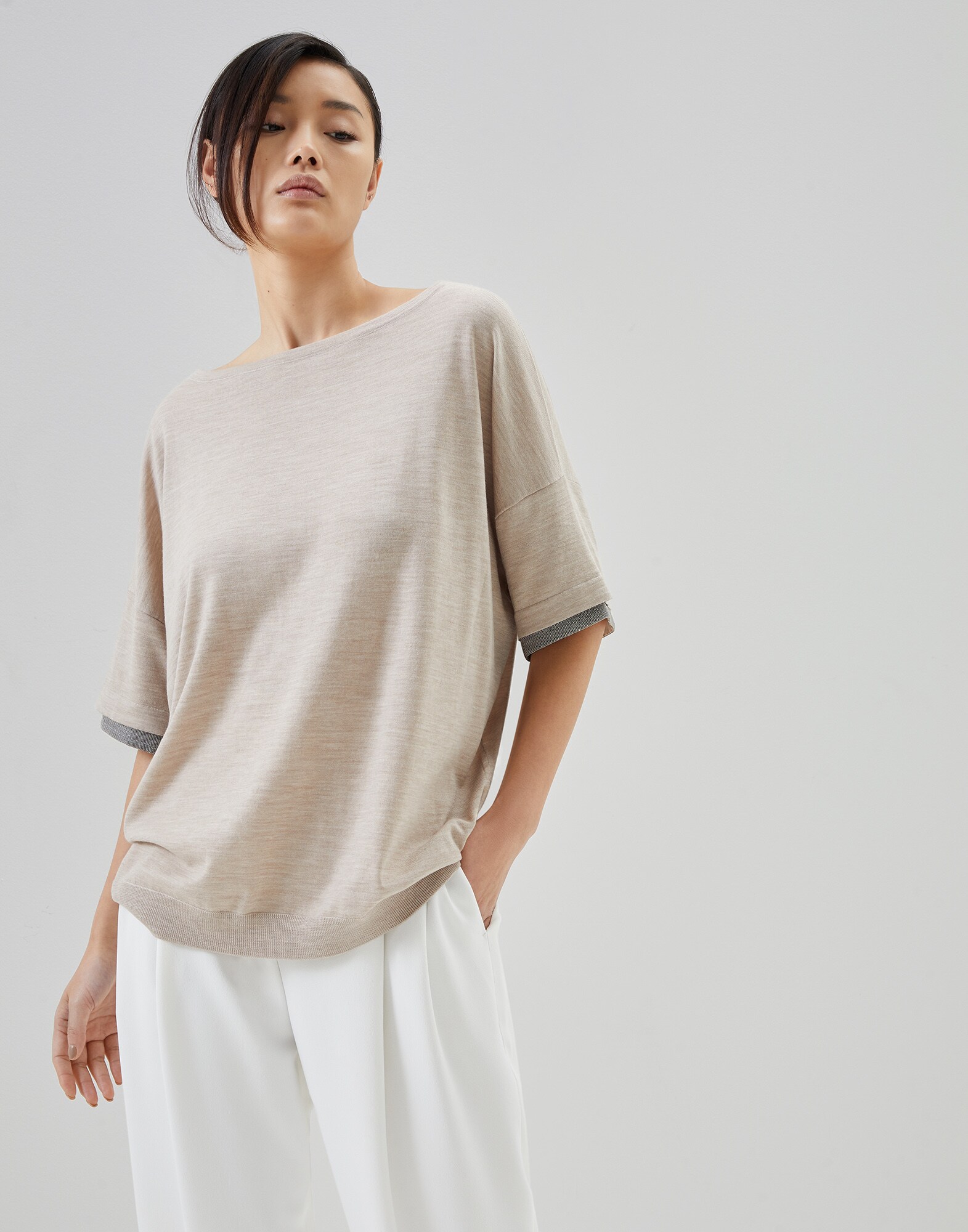 Pull en laine et cachemire Désert Femme - Brunello Cucinelli