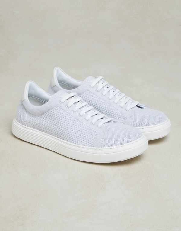Knit sneakers Pearl Grey Man - Brunello Cucinelli