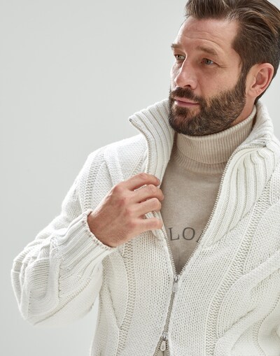 Turtleneck cardigan (222MA239806) for Man | Brunello Cucinelli