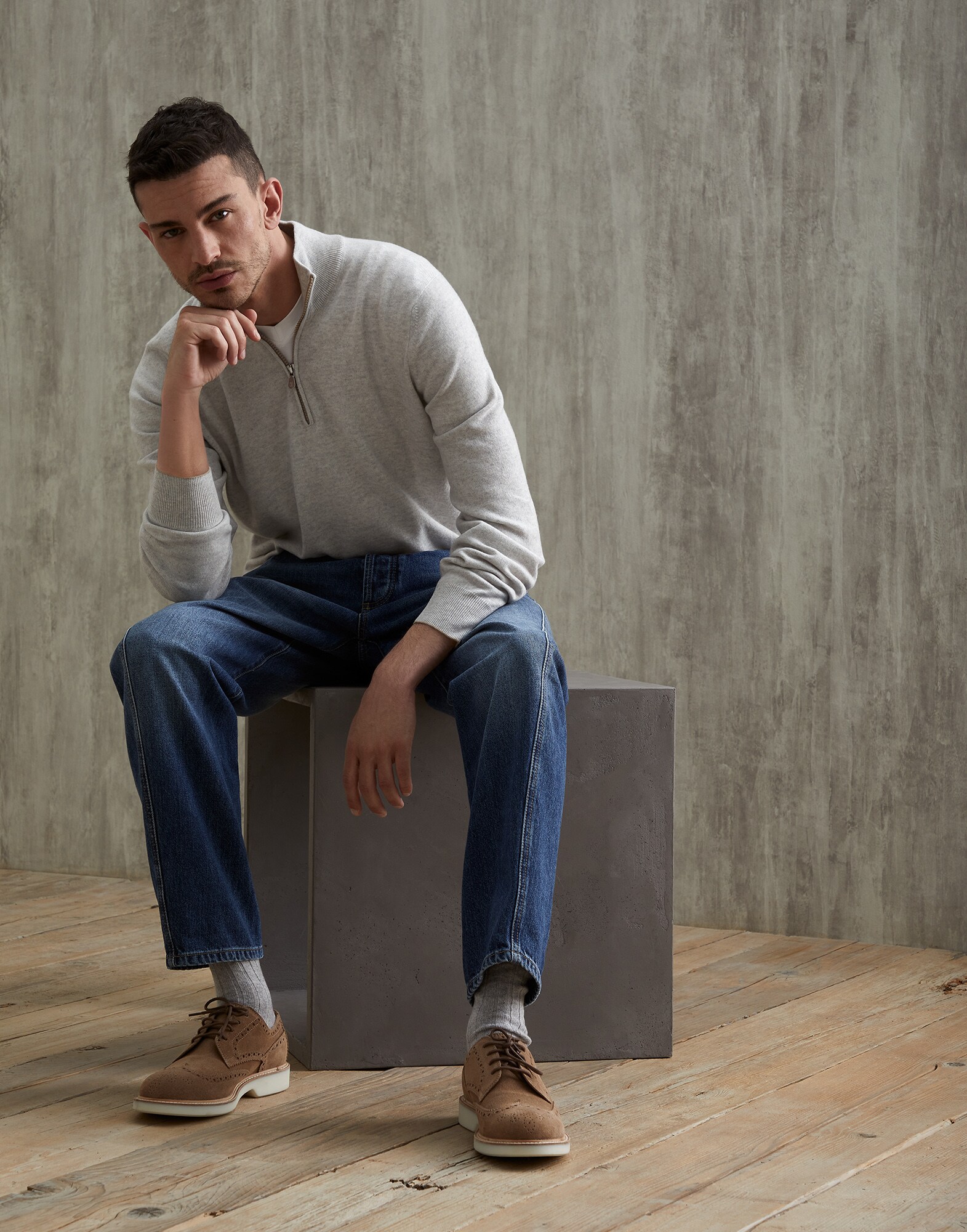 Zip Neck Sweater - Full look