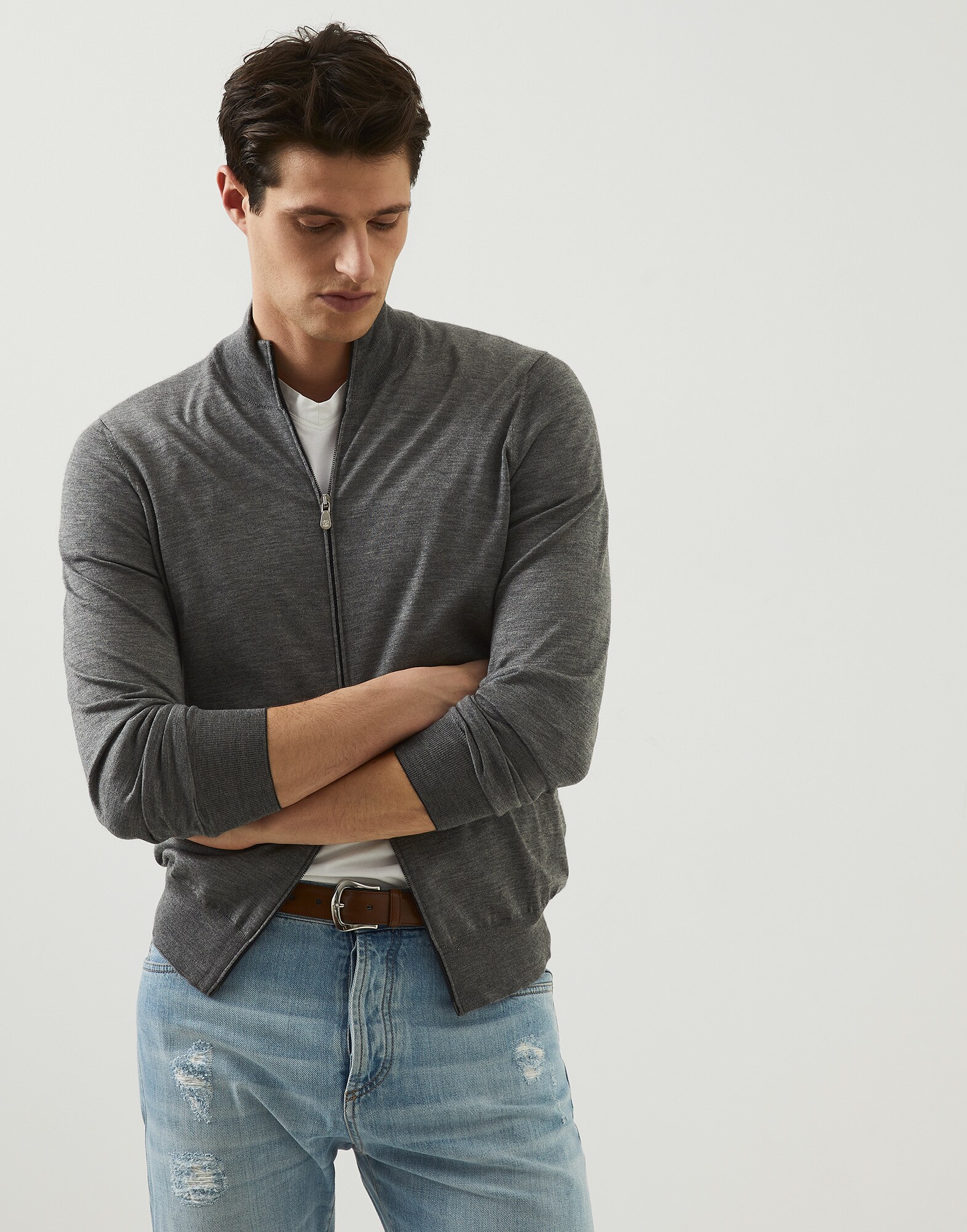 Cardigan Zippé - Vue frontale