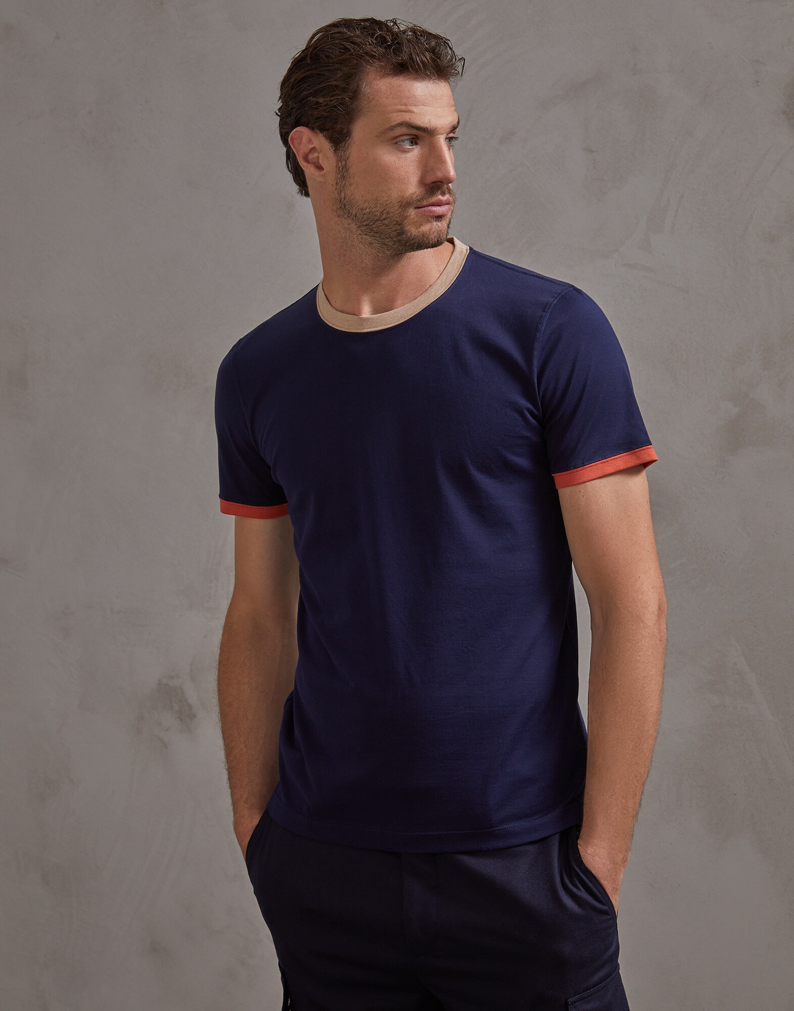 Camiseta de Manga Corta Cobalto Hombre 1 - Brunello Cucinelli