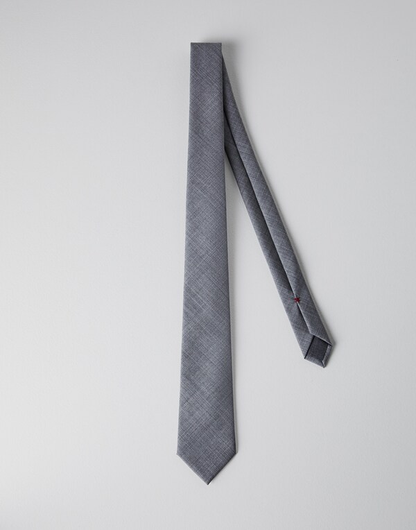 Wool necktie Medium Grey Man - Brunello Cucinelli 