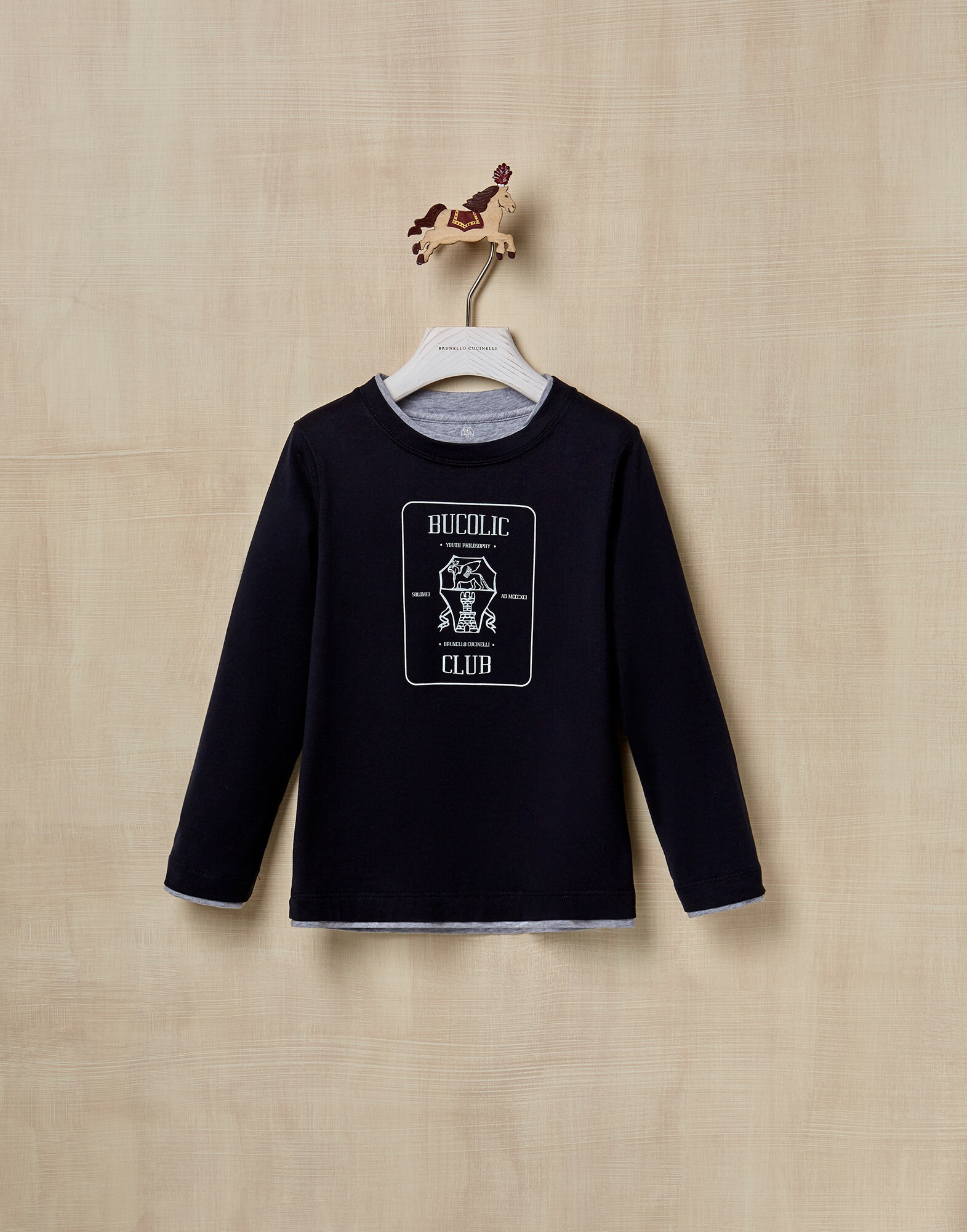 T-Shirt Navy-Blau Jungen 1 - Brunello Cucinelli