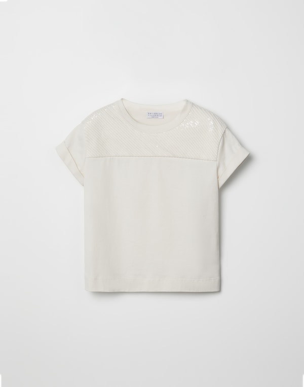 Camiseta con bordado Blanco Niña - Brunello Cucinelli 