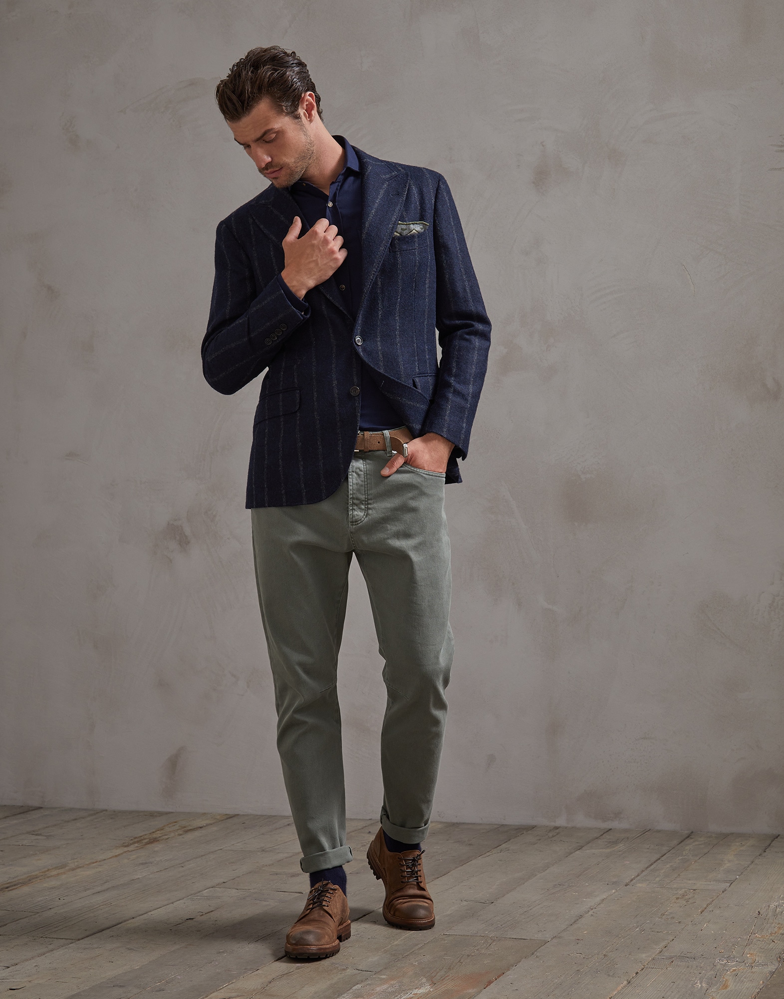 Denim Trousers Khaki Man 3 - Brunello Cucinelli