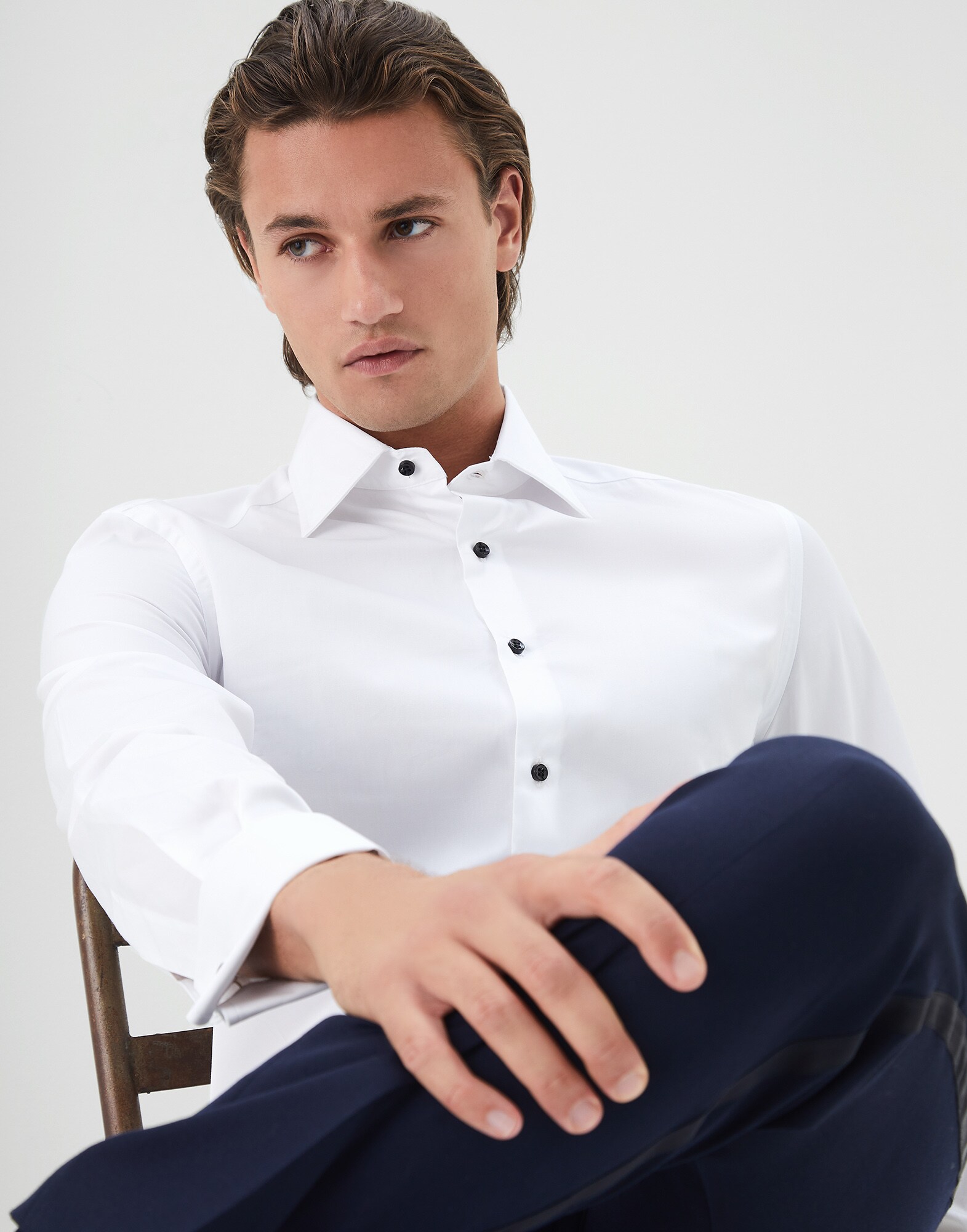 Tuxedo Shirt White Man 4 - Brunello Cucinelli