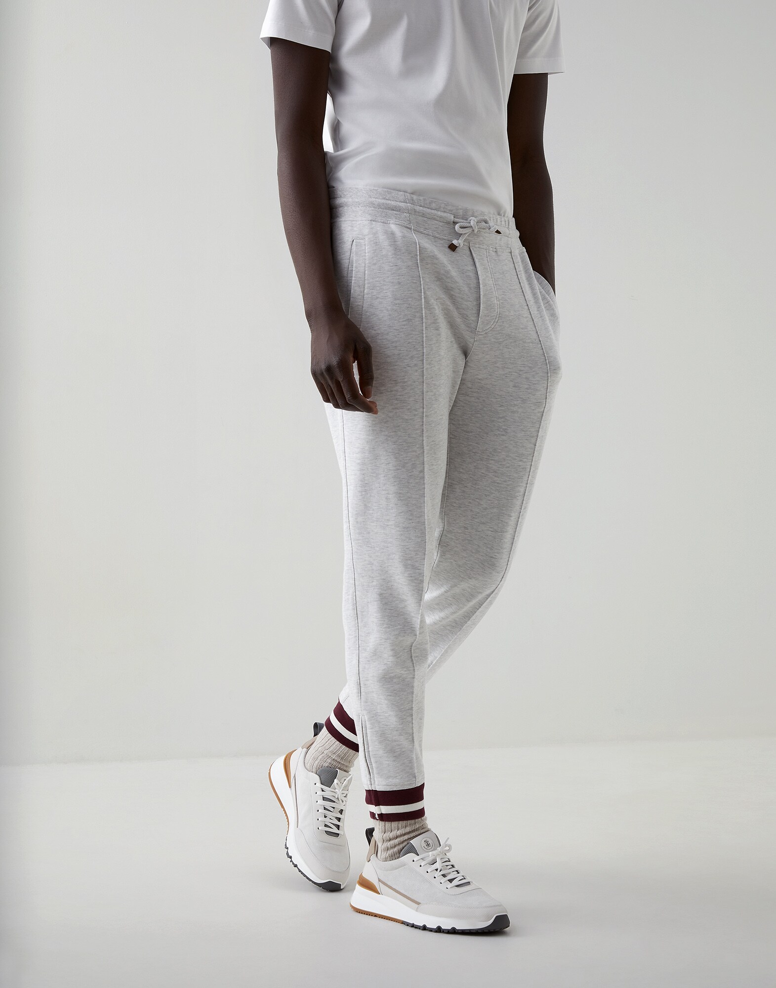 Pantalon en molleton Gris Clair Homme - Brunello Cucinelli