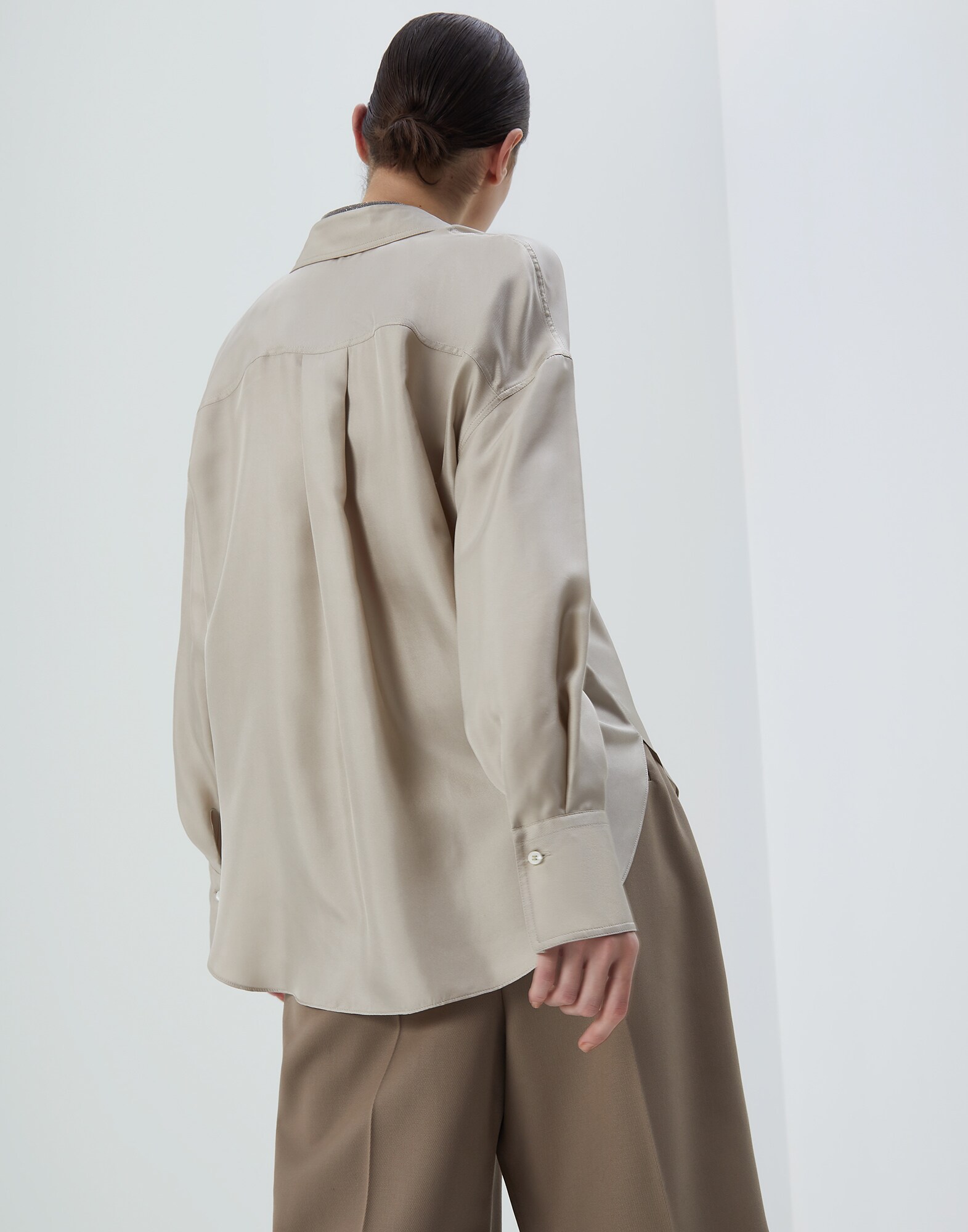 Silk Shirt Cool Beige Woman 2 - Brunello Cucinelli