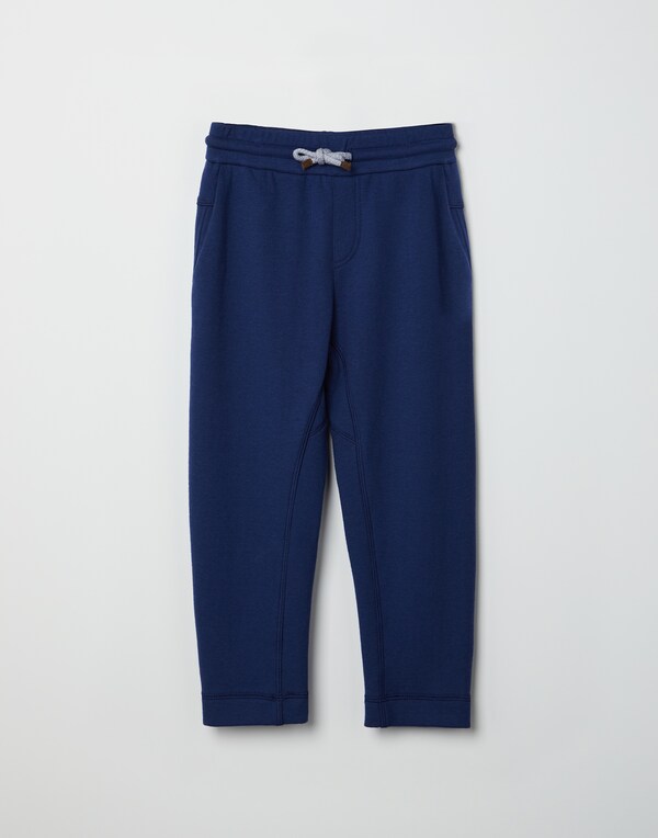 French terry trousers Navy Blue Boy - Brunello Cucinelli 