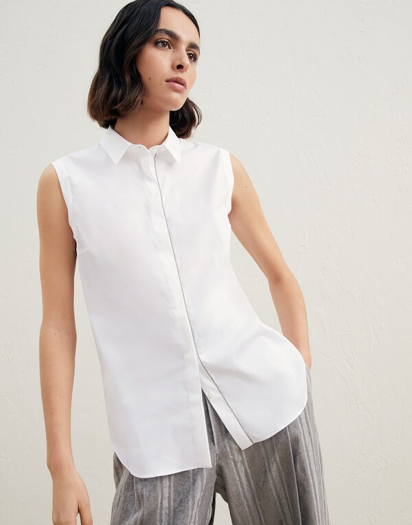 Stretch poplin shirt White Woman - Brunello Cucinelli