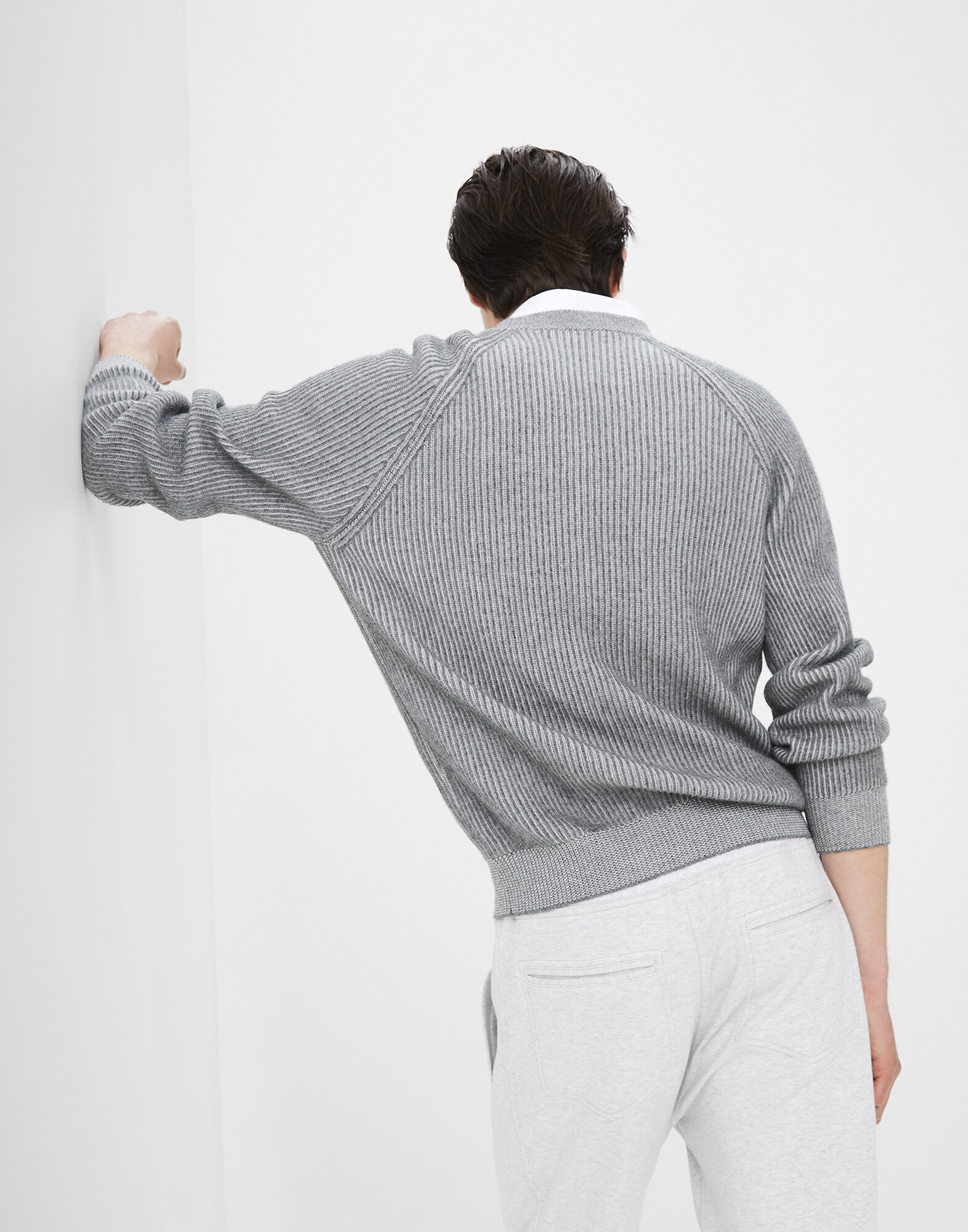 Crewneck Sweater Dark Grey Man 1 - Brunello Cucinelli