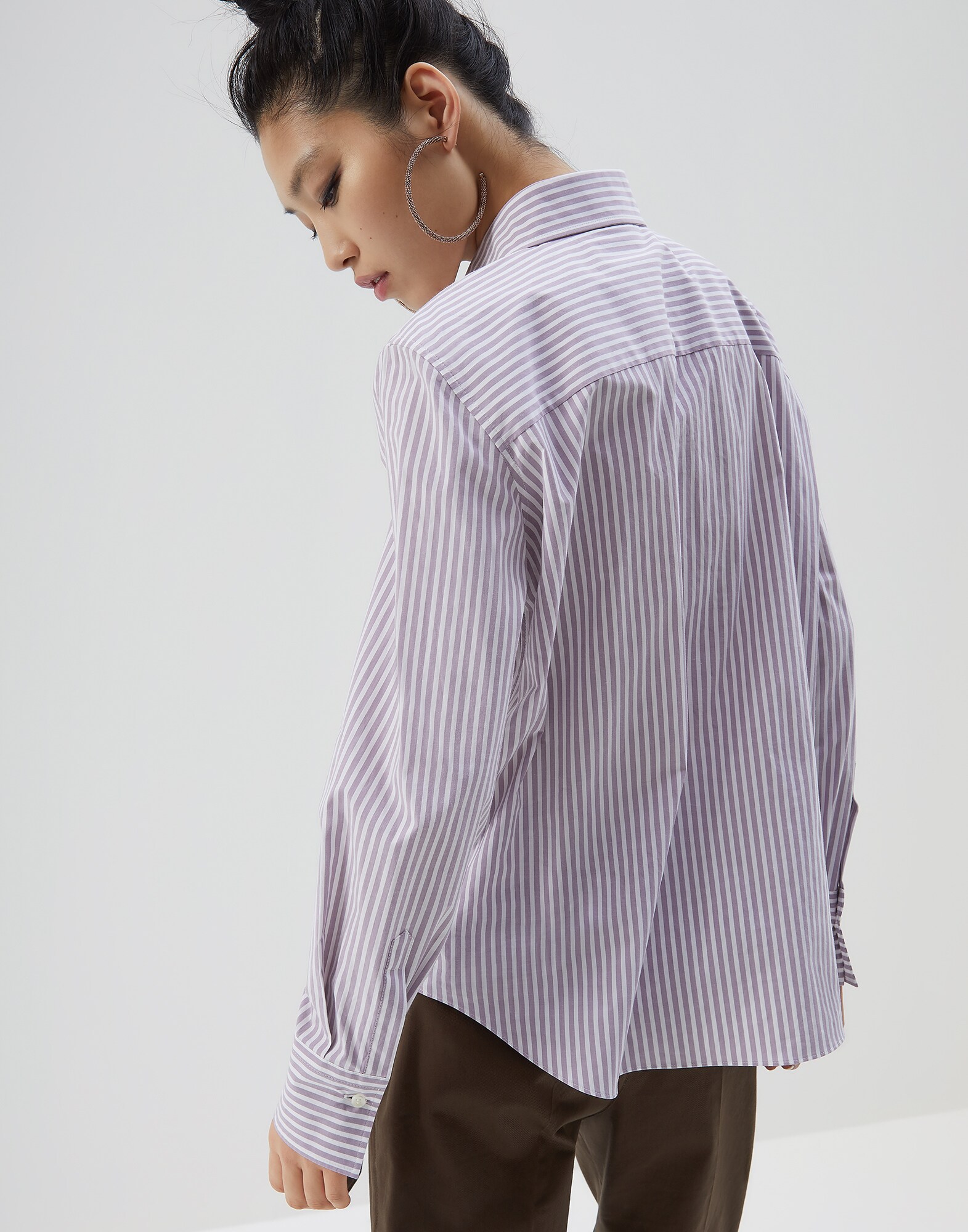 Cotton Shirt Lilac Woman 2 - Brunello Cucinelli