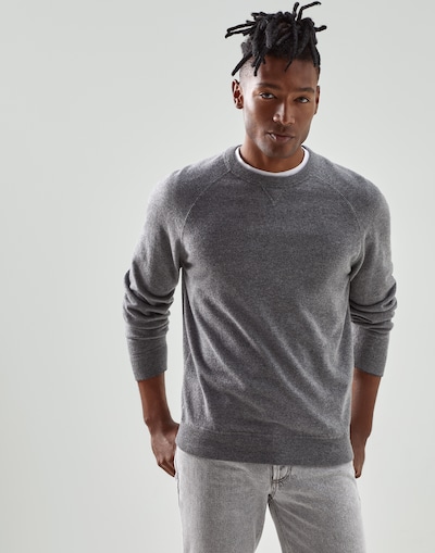 Sweatshirt-style sweater Dark Grey Man -
                        Brunello Cucinelli
                    