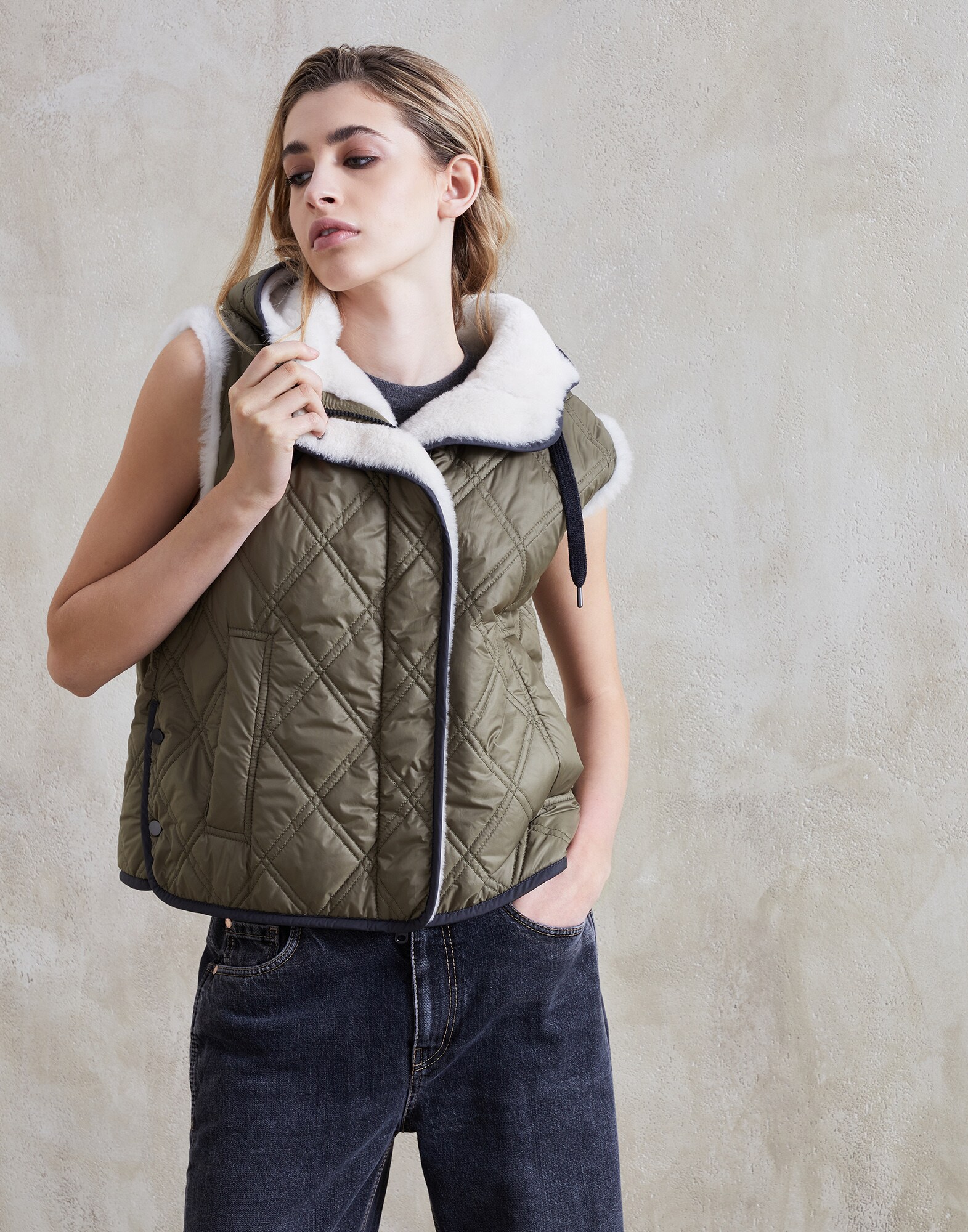 Abrigo sin mangas Militar Mujer - Brunello Cucinelli
