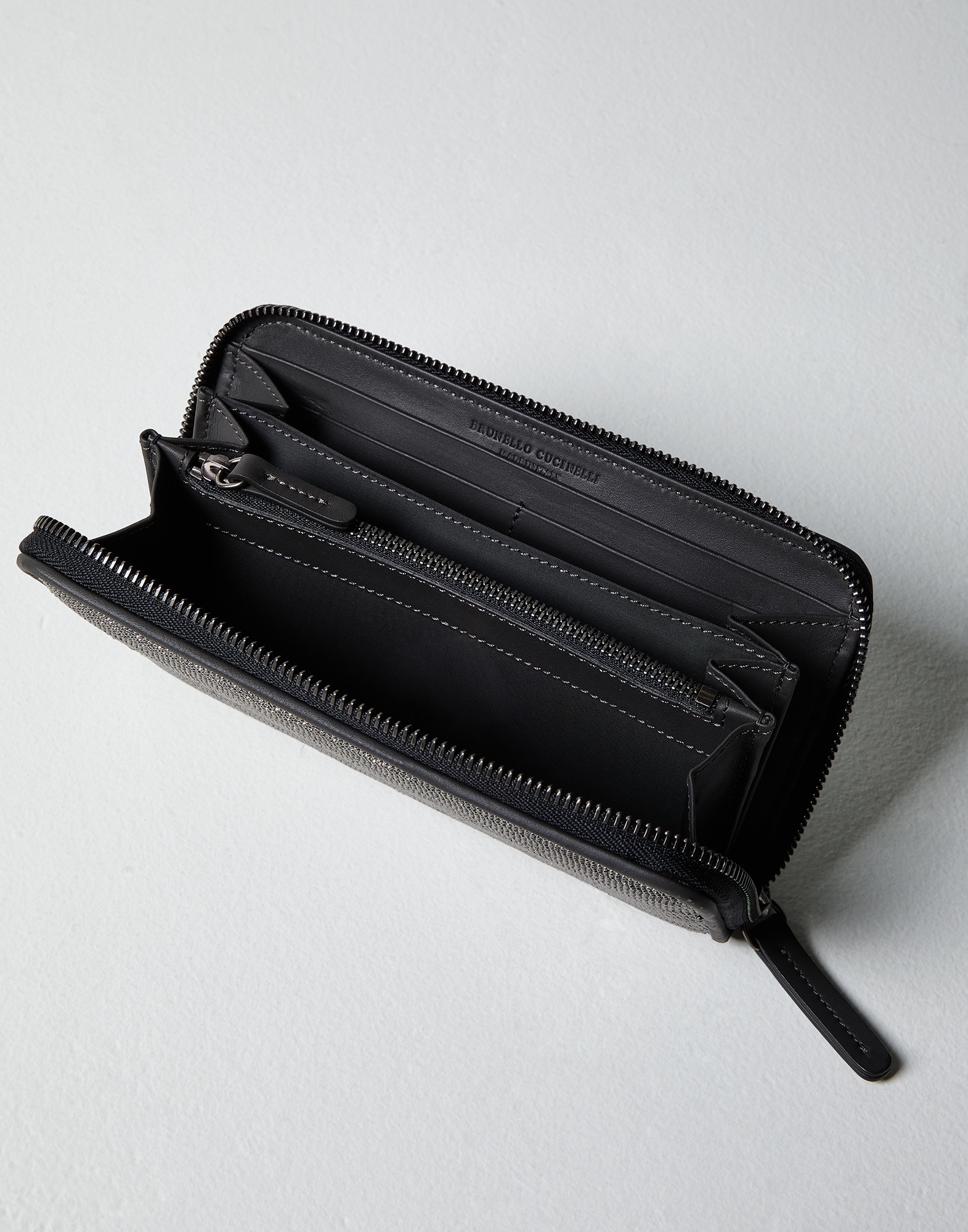 Brillante Brillo Negro Cuero Billetera moneda de línea delgada y notas compartimento Old Stoc