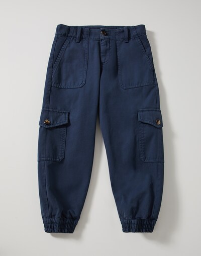 Gabardine garment dyed trousers Avio Blue Boy - Brunello Cucinelli 