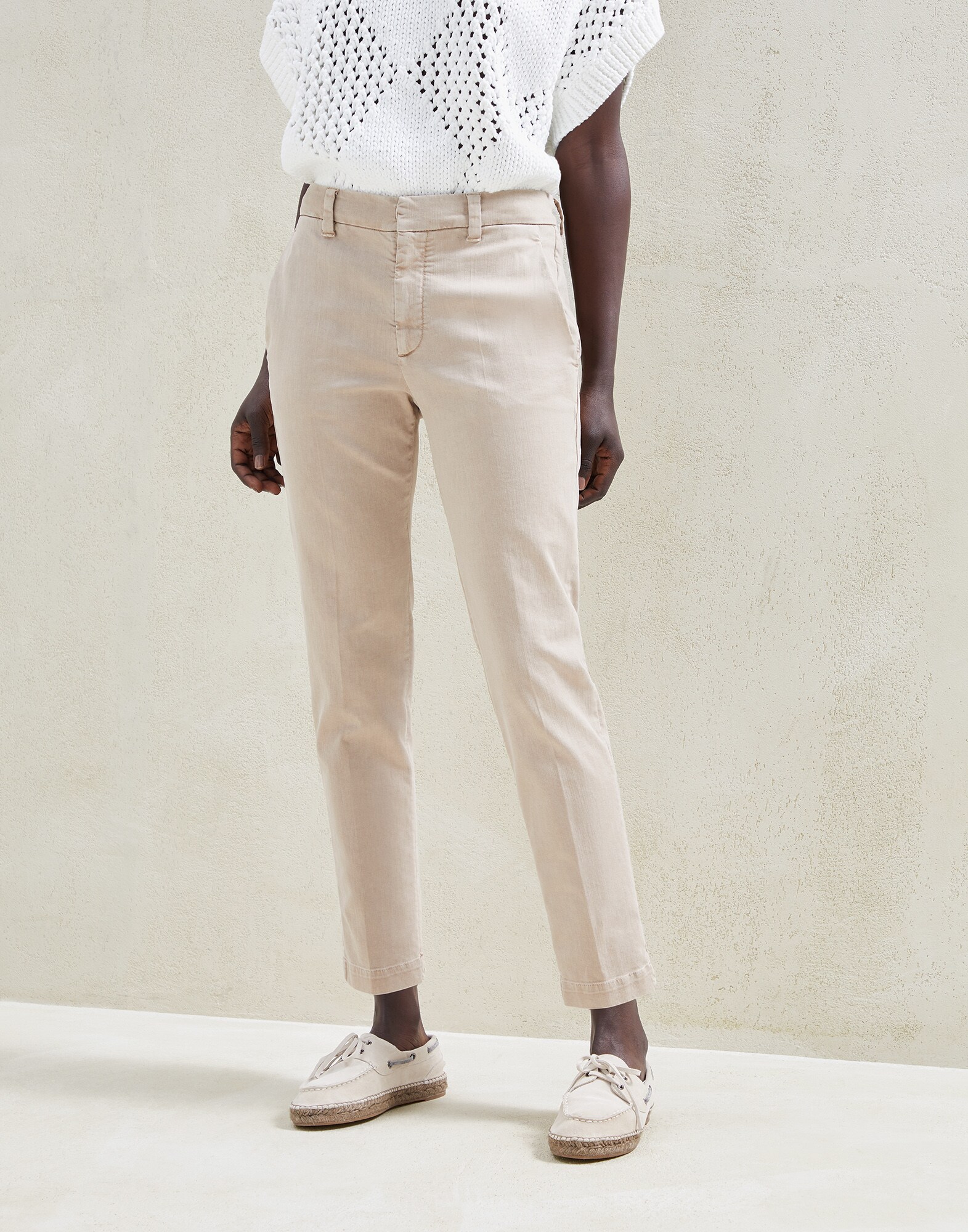 Pantalon cigarette Beige Noix Femme - Brunello Cucinelli