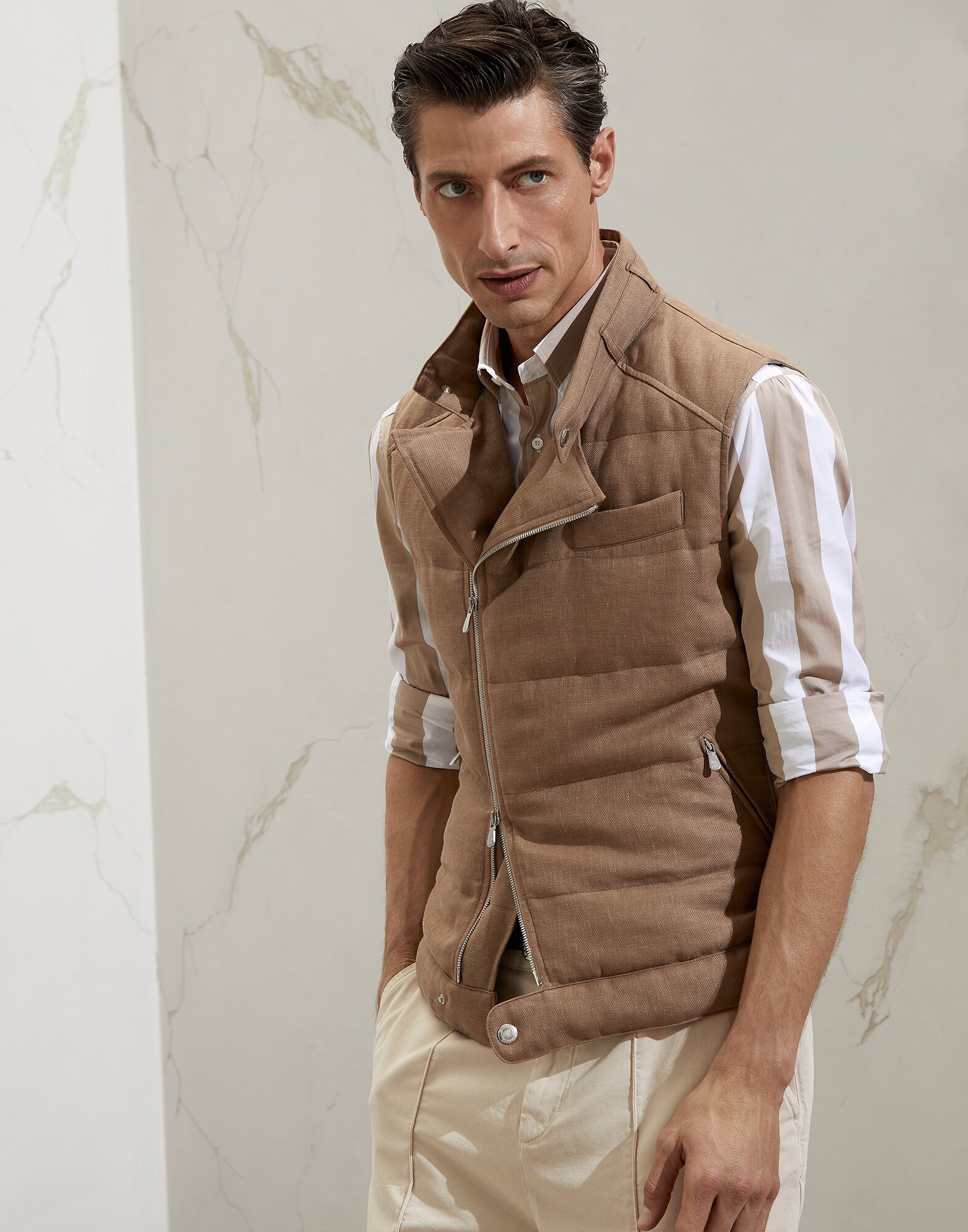 Down Sleeveless Jacket - Front