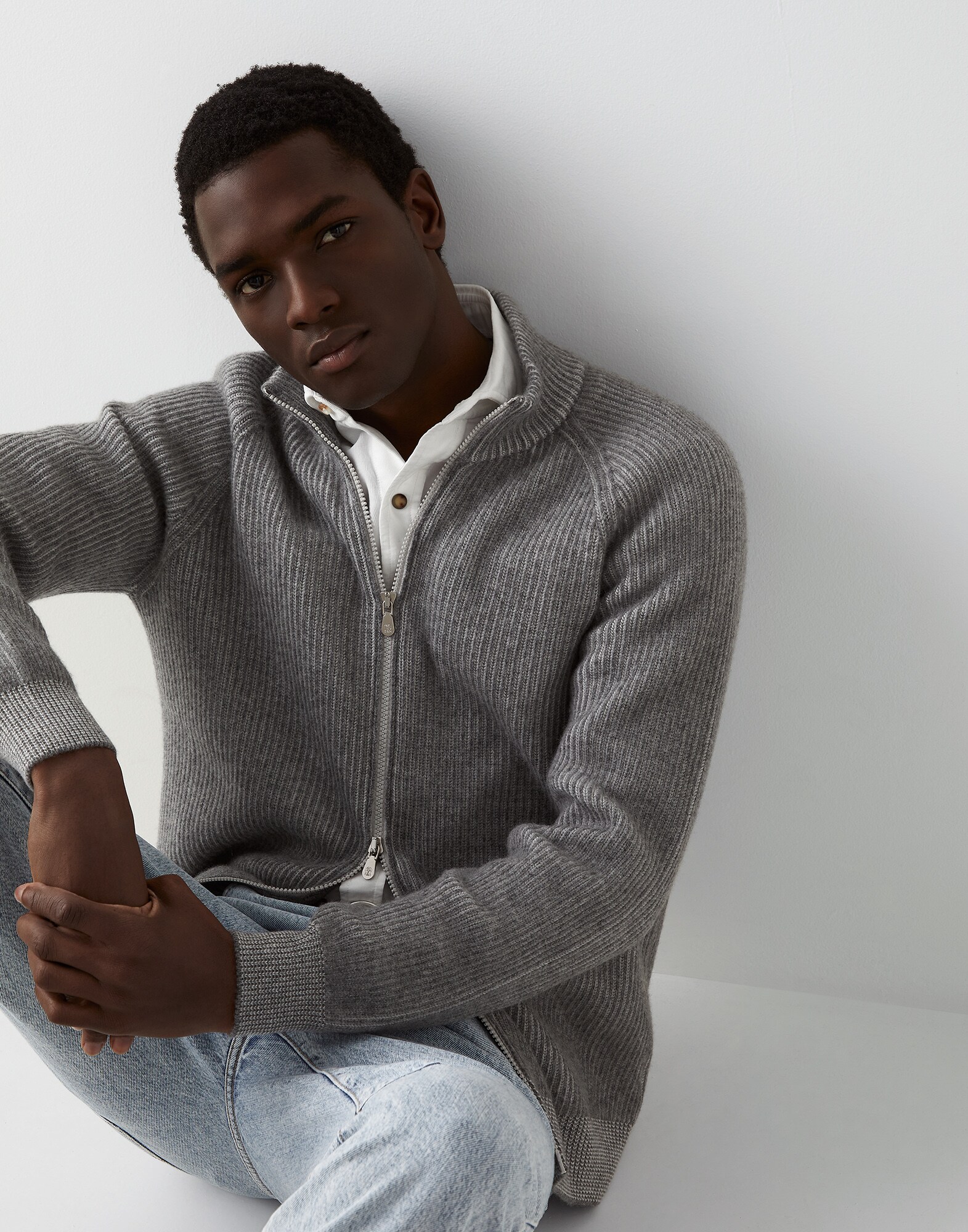 Zip-front Cardigan - Editorial view