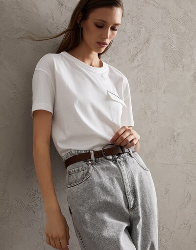 Cotton T-shirt White Woman - Brunello Cucinelli