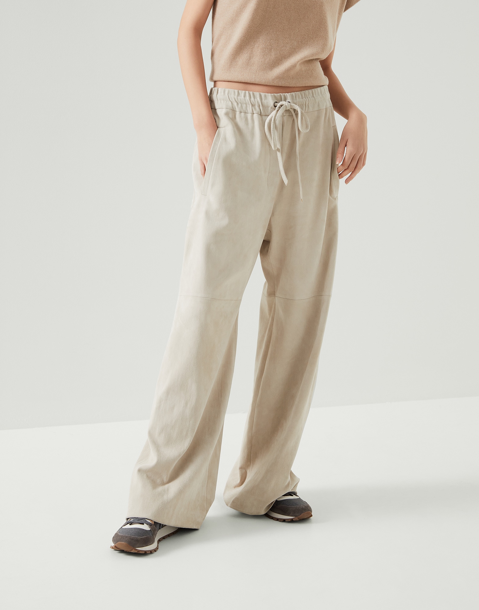 Suede trousers Shell Woman - Brunello Cucinelli